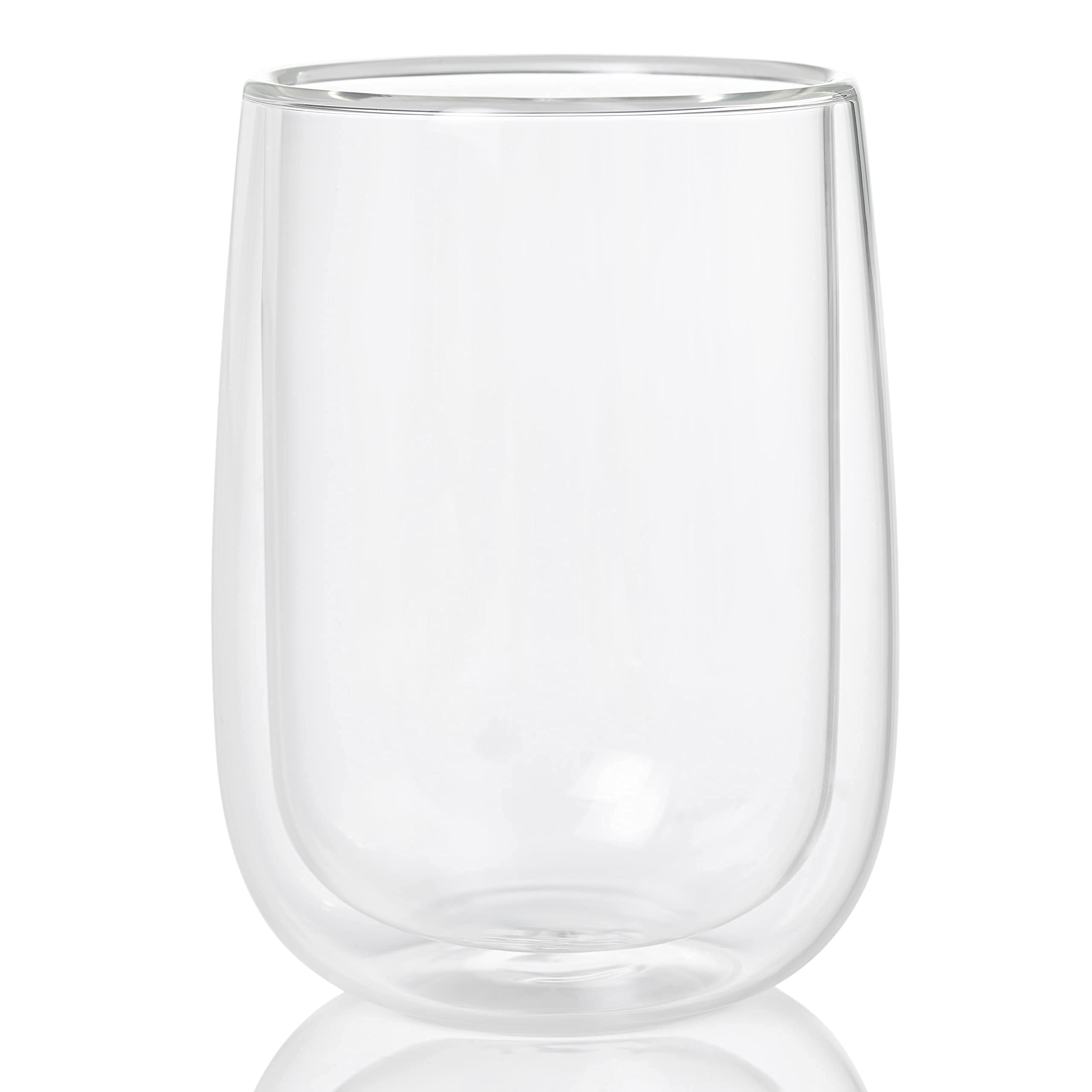 AdHoc Fusion Glass | Set 2x Teeglas und 2x Teefilter für losen Tee | 400ml Füllmenge, Borosilikatglas/Edelstahl