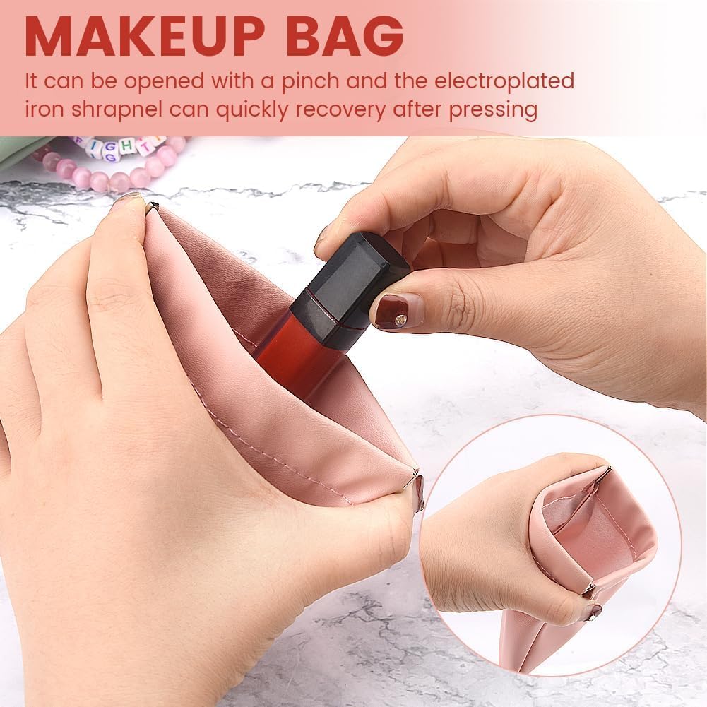 Cannagenix Small Makeup Bag Cosmetic Pouch, Mini Makeup Pouch Portable Purse Pouches for Inside Purse, Self Closing Pouches Purse Waterproof Cosmetic Bag for Cosmetics Jewellery Headphones (1) 4
