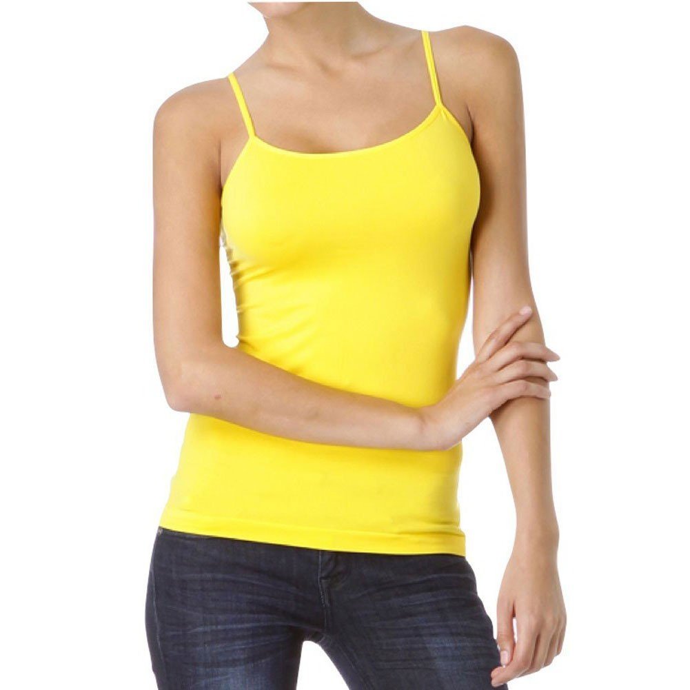 elegance1234Elegance Ladies Cotton Vests Thin Strap Scoop Neck Stretch Camisoles