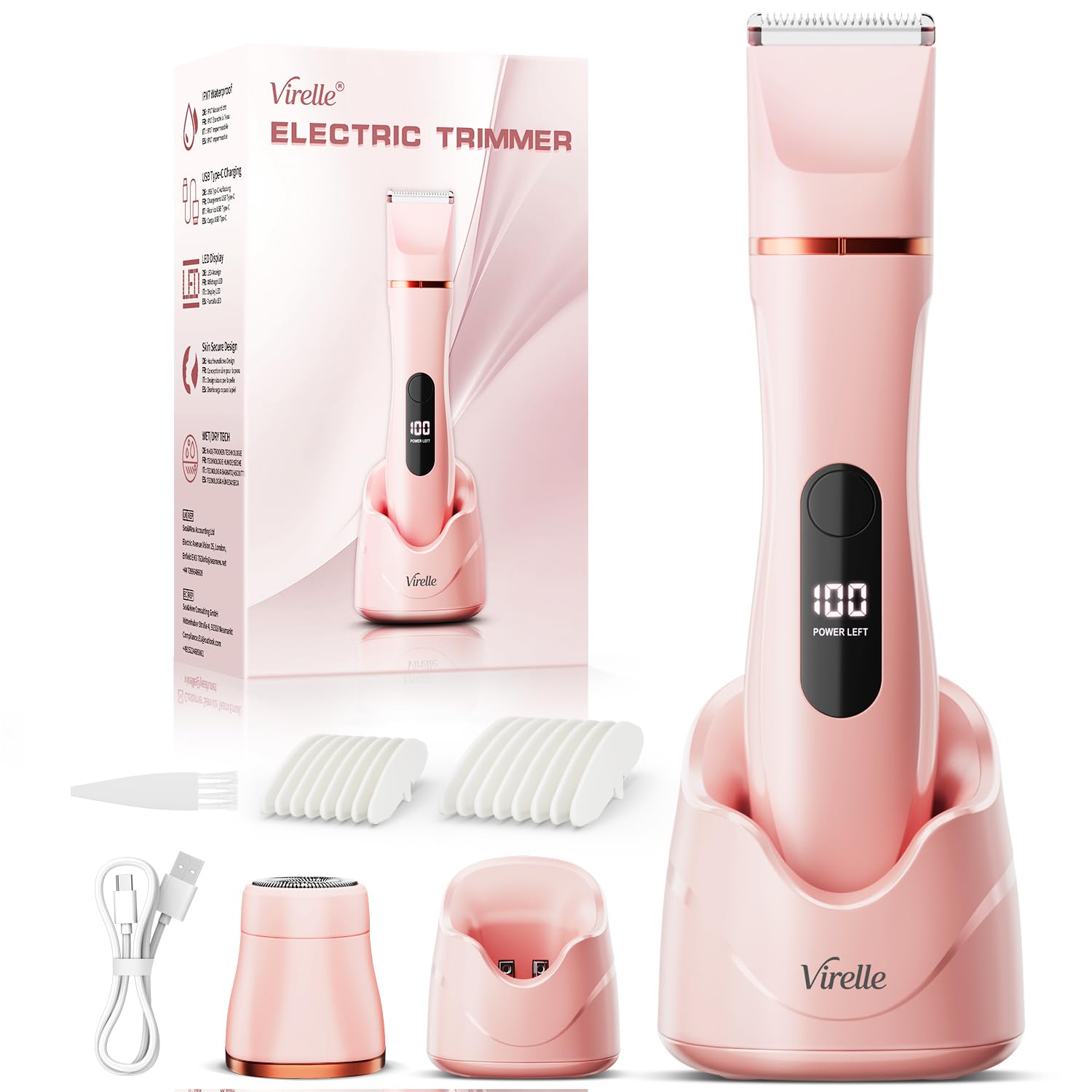 Cortadora para mujer, maquinilla de afeitar para mujer, depiladora facial femenina 2 en 1, recortadora femenina íntima impermeable, para pelo corporal y cara, afeitadoras eléctricas, cortapelos