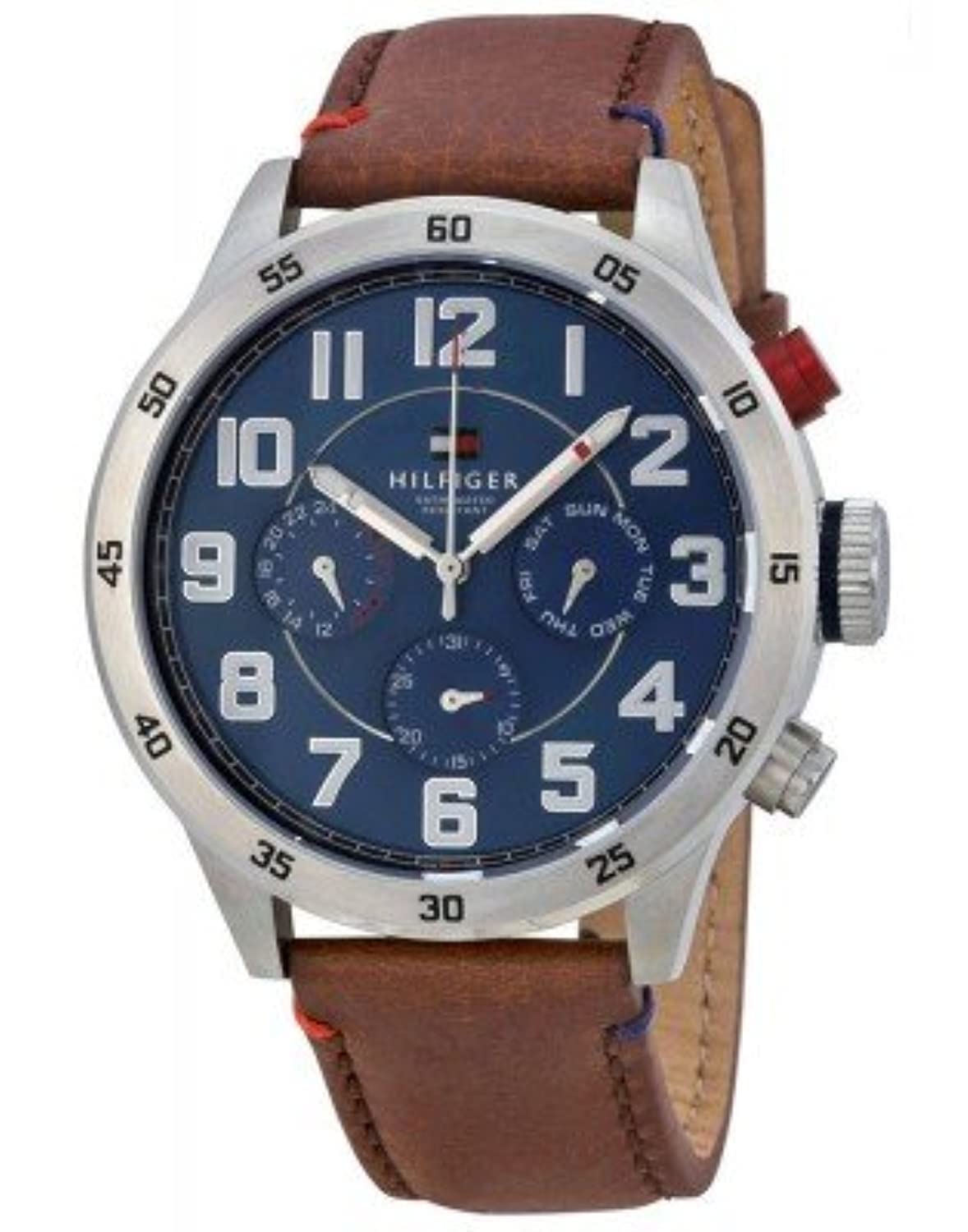 Tommy Hilfiger Analogue Men's Watch (Blue Dial Brown Colored Strap)