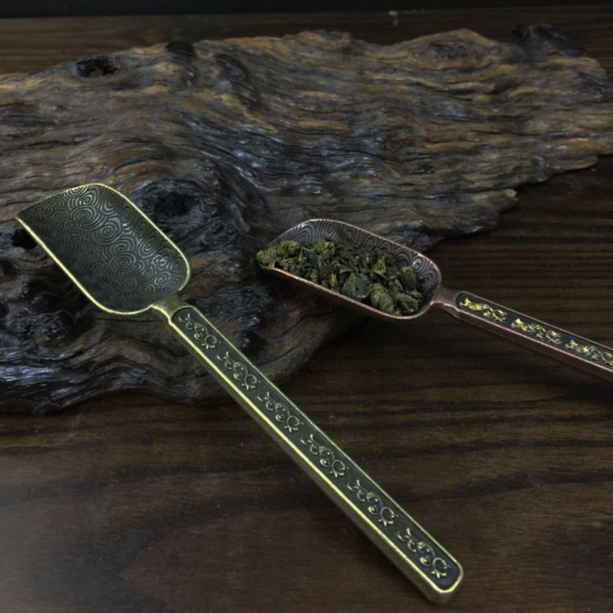 Retro Style Copper Zinc Tea Scoop for Loose Leaf Tea and Coffee