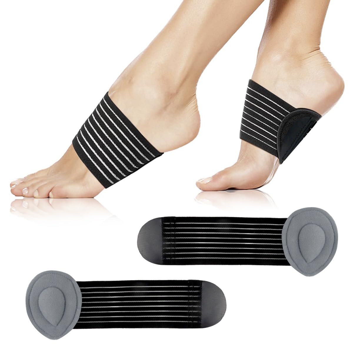 MIAYOHOFlat Feet Arch Support Cushioning Compression Arch Support Breathable for Pain Relief & Sore, Flat Feet, Foot Care, Heel Spurs for Men Women