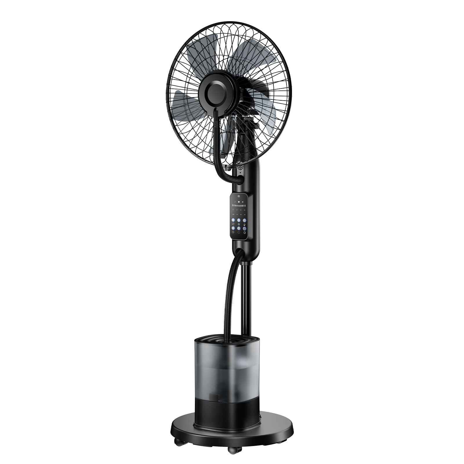 NebulaFlow Ventilador de Pie con Agua, 2026 Upgrade Depósito 4L, 7,5H, 5 Velocidades 3 Modos, Oscilante con Mando a Distancia