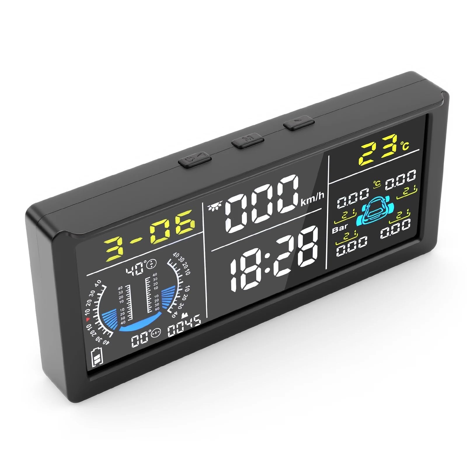 Monitor ciśnienia w oponach Wielofunkcyjny TPMS Temperaturowy Prędkościomierz Opon Z 4 Zewnętrznymi Czujnikami System Monitorowania Ciśnienia w Oponach Cyfrowy miernik ciśnienia w oponach