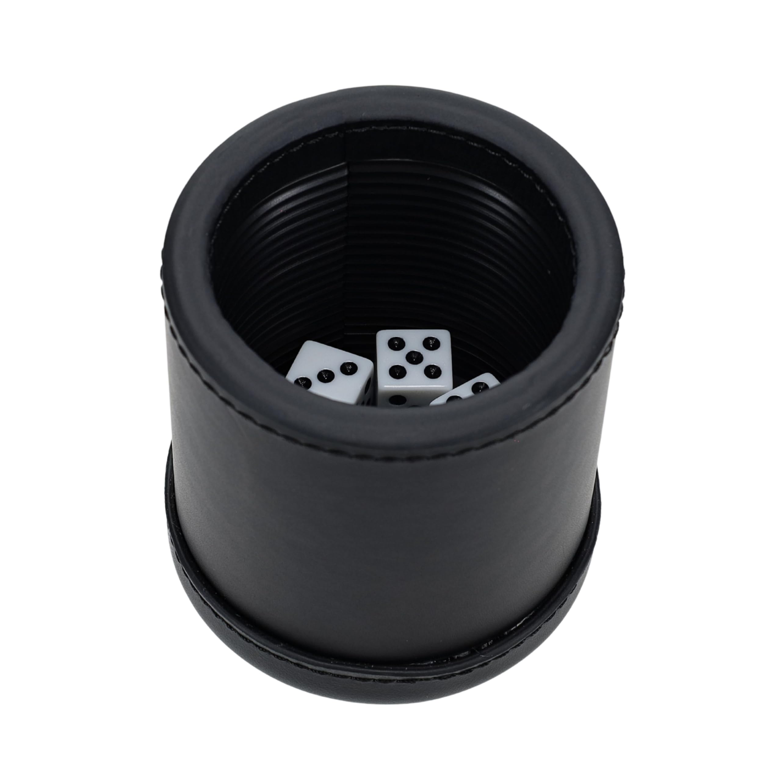WE Games Wir Spiele Mahagoni Leder Profi Dice Cup mit Gerippter Gummi Futter
