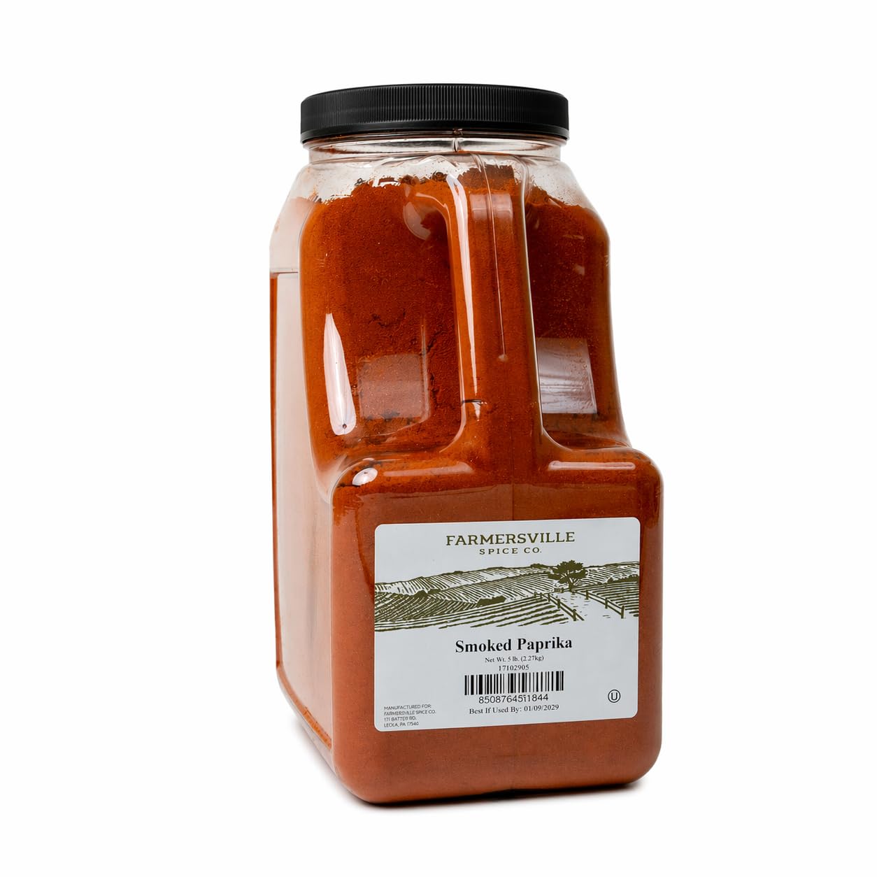 Farmersville Spice Co. Smoked Paprika, 5 lb Handle Jug, Kosher Spice for Foodservice