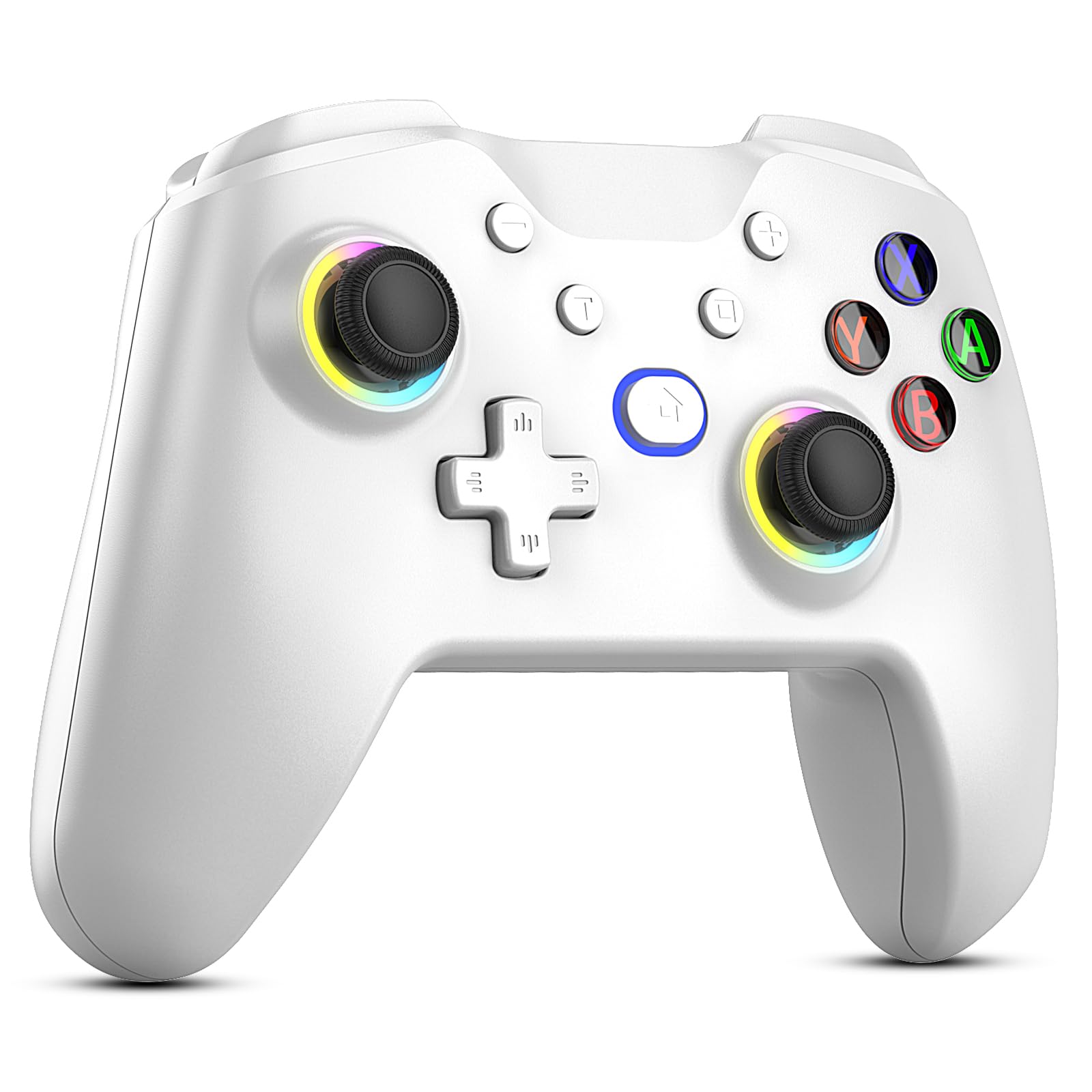 Diswoe Manette pour Switch/Switch Lite/OLED/PC, Pro Controller pour Switch, Manette pour Switch sans fil avec 7 couleurs LED RVB Fonction réveil Turbo, Gyro Axis, réglable, vibration, capture d'écran