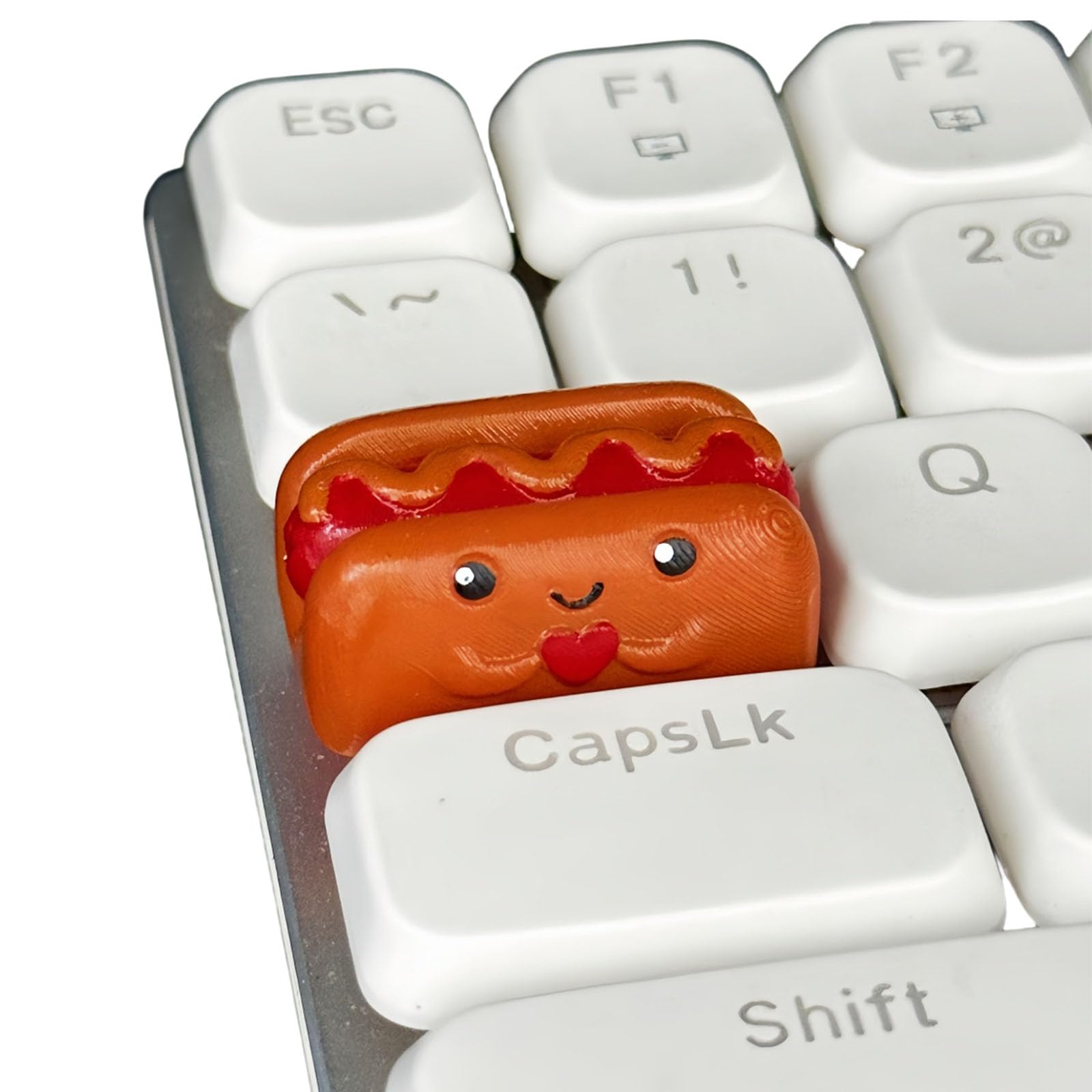 Btgghytr 3D Food Shaped Resin Keycaps Burger Fries Hotdog Design Texture for Mechanical Keyboards with Keycap Food Themed Keycaps for Typing