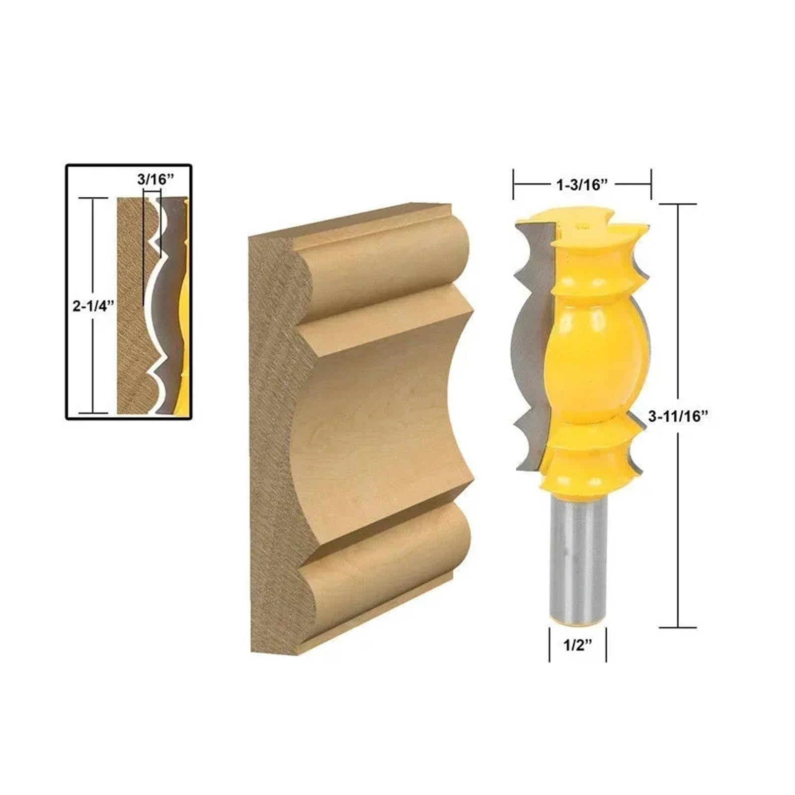 1PC 1/2 "12,7 MM Frez Z Chwytem Rzeźba W Drewnie Frezowanie Koronowe Linia Bitów Routera Do Obróbki Drewna(03)