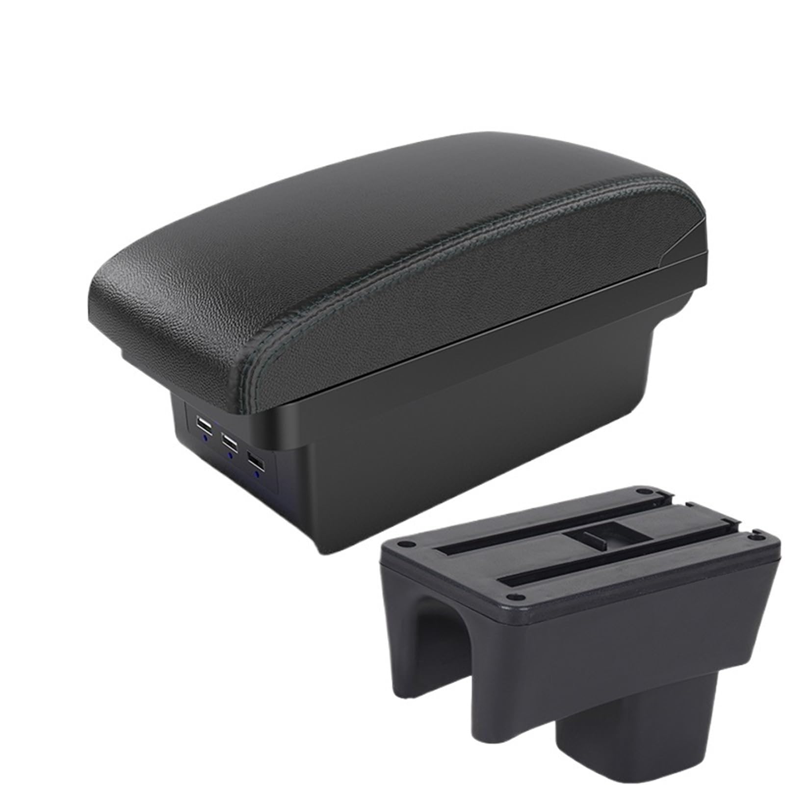 Armsteun Richter Bush Pasuje do Suzuki Swift Podłokietnik Box Akcesoria do podłokietników samochodowych Szczegóły wnętrza Schowek Części do modernizacji 2005-2023(B2 Black line 3 USB)
