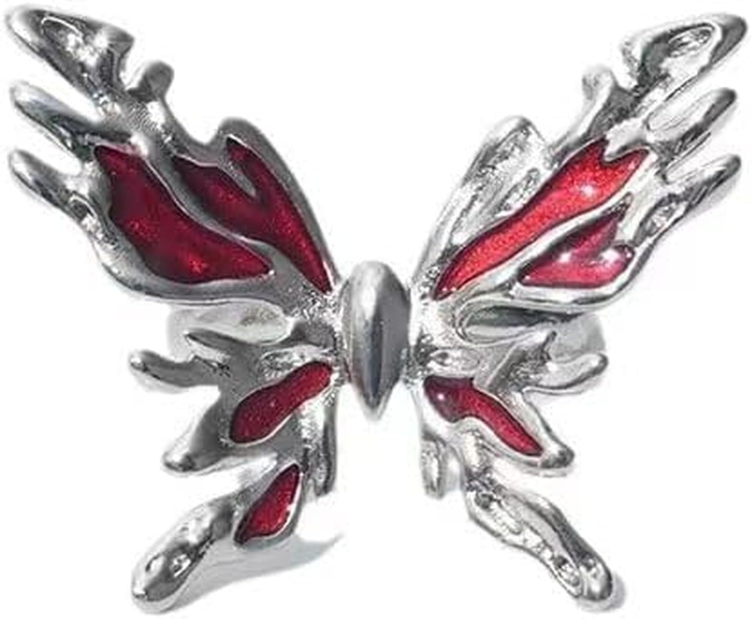 XIUNYIE Punk Heart Spider Star Necklace Ring Y2k Trendy Layered Collar Chain Jewelry for Women Men Teen Fashion Gift Alternative Unisex Couple, Butterfly Ring