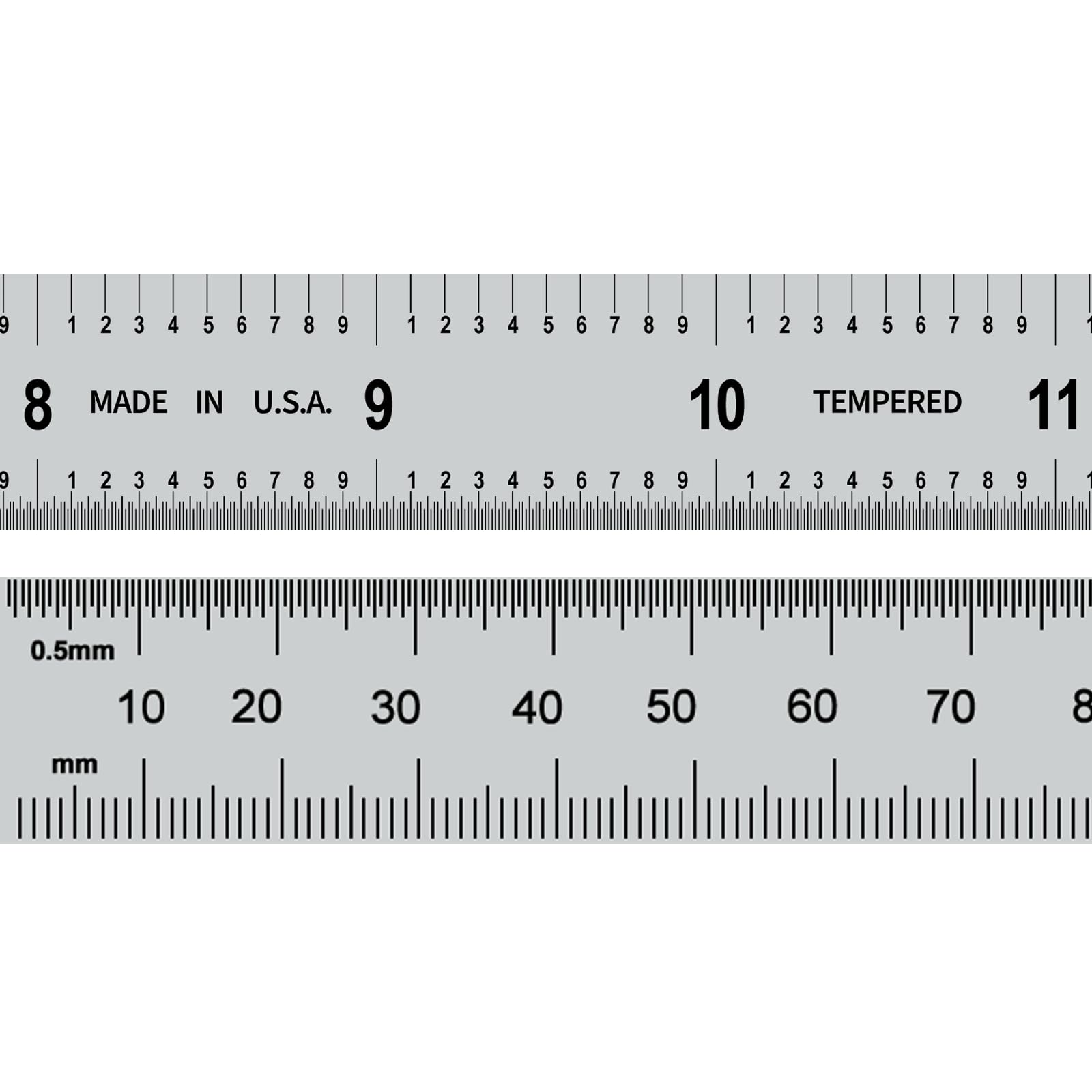 PEC Tools 12"/300mm Steel Rule, Slim & Flexible, Made in USA — Amazon image 2