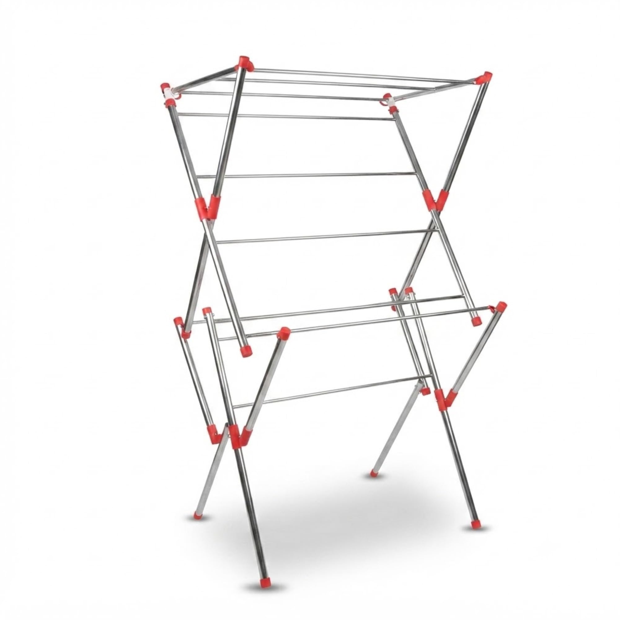 Drumstone Stainless Steel Clothes Drying Stand, Foldable Laundry Drying Rack with 9 Rods, 5 ft Height x 3 ft Width, Heavy Duty Rust-Resistant Cloth Dryer Stand for Indoor, Outdoor, Balcony & Home Use-image-6