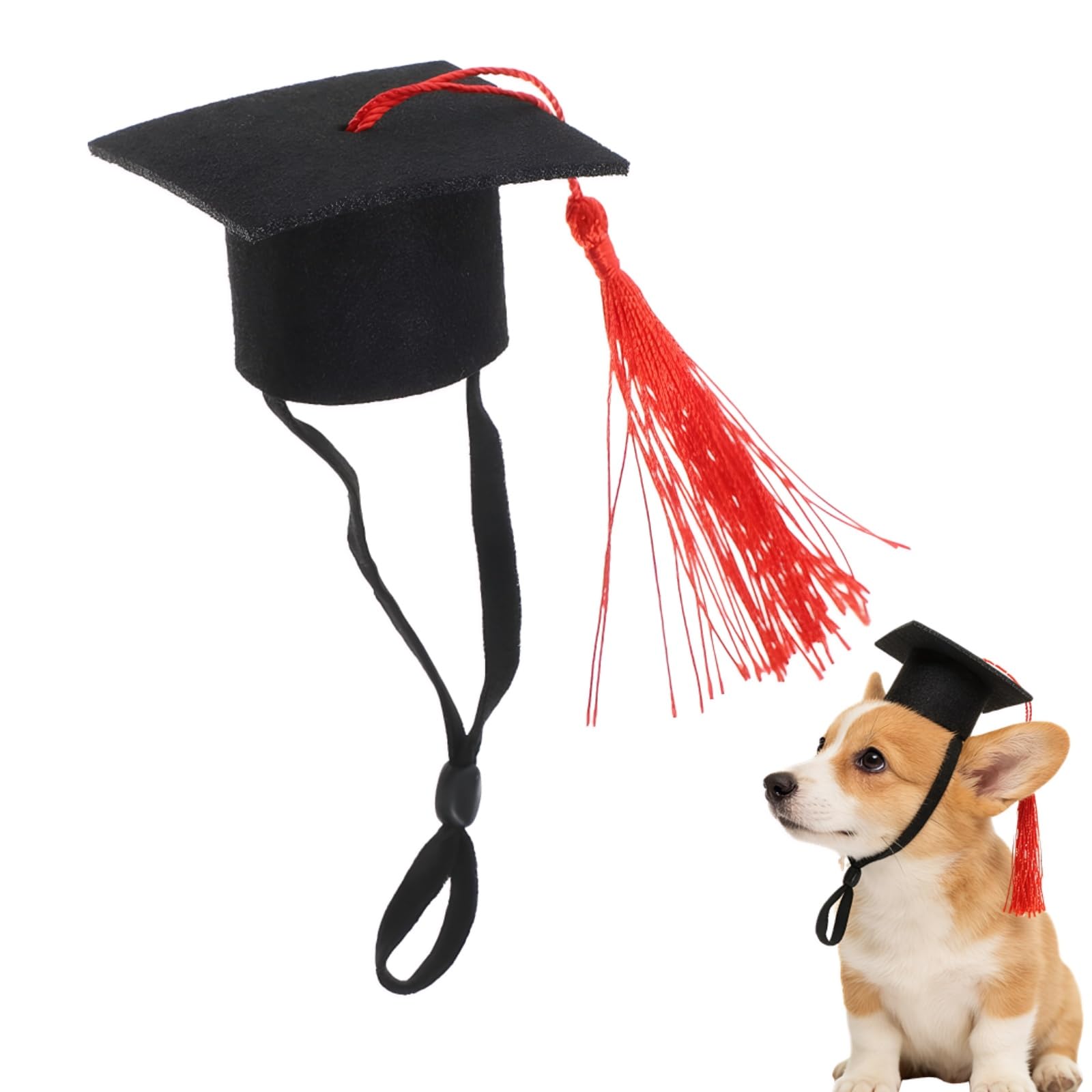 Kisangel 1pc Pet Graduation Cap Adjustable Mini Doctor Hat for Small Animals Adorable Tassel Design for Photo Props and Dress-up for Hamsters Chinchillas and Other Small Pets