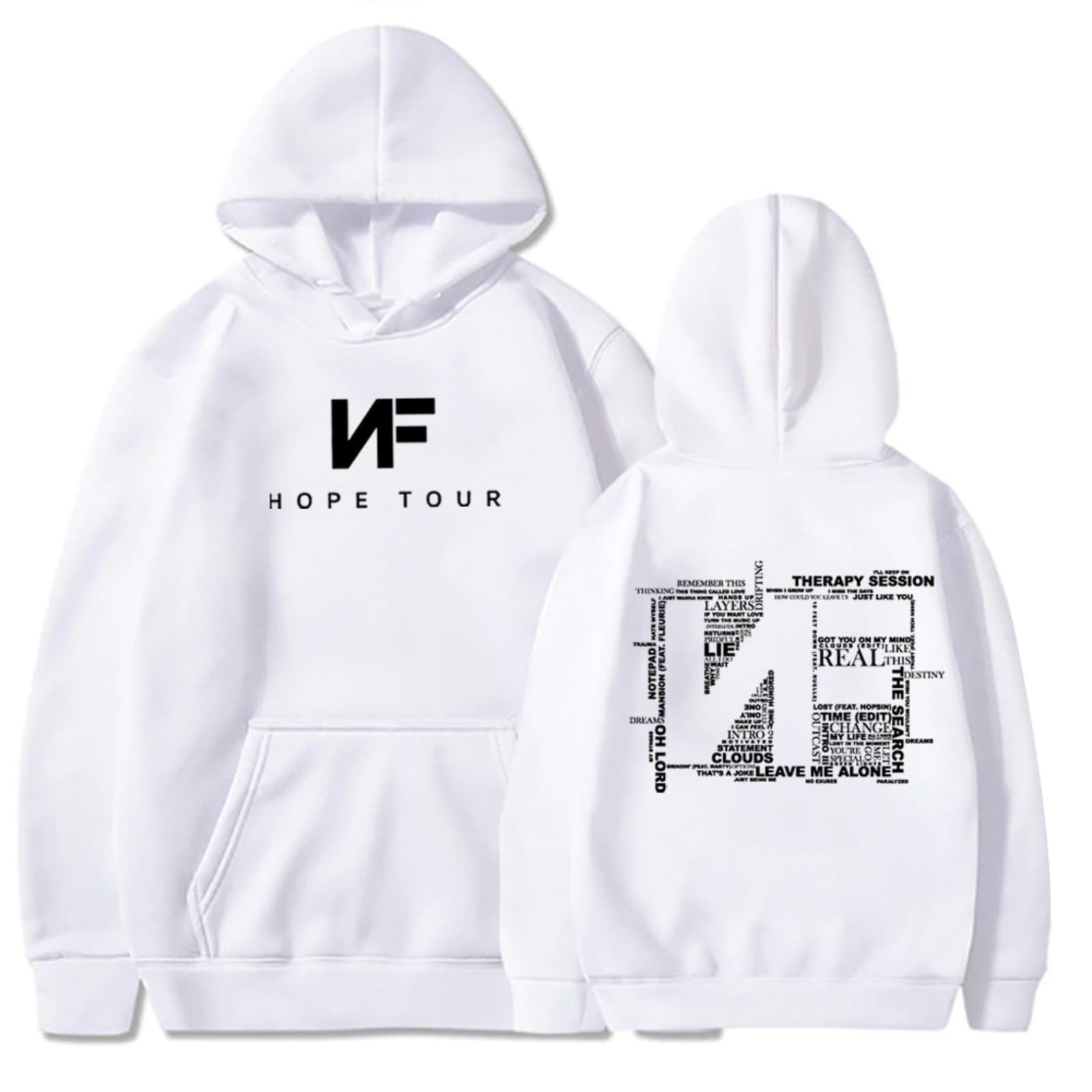CUTTE NF Hope Music Fan Hoodie | Printed Long Sleeve Sweatshirt for Hip Hop Fans | Unisex Casual Pullover (white,XS)