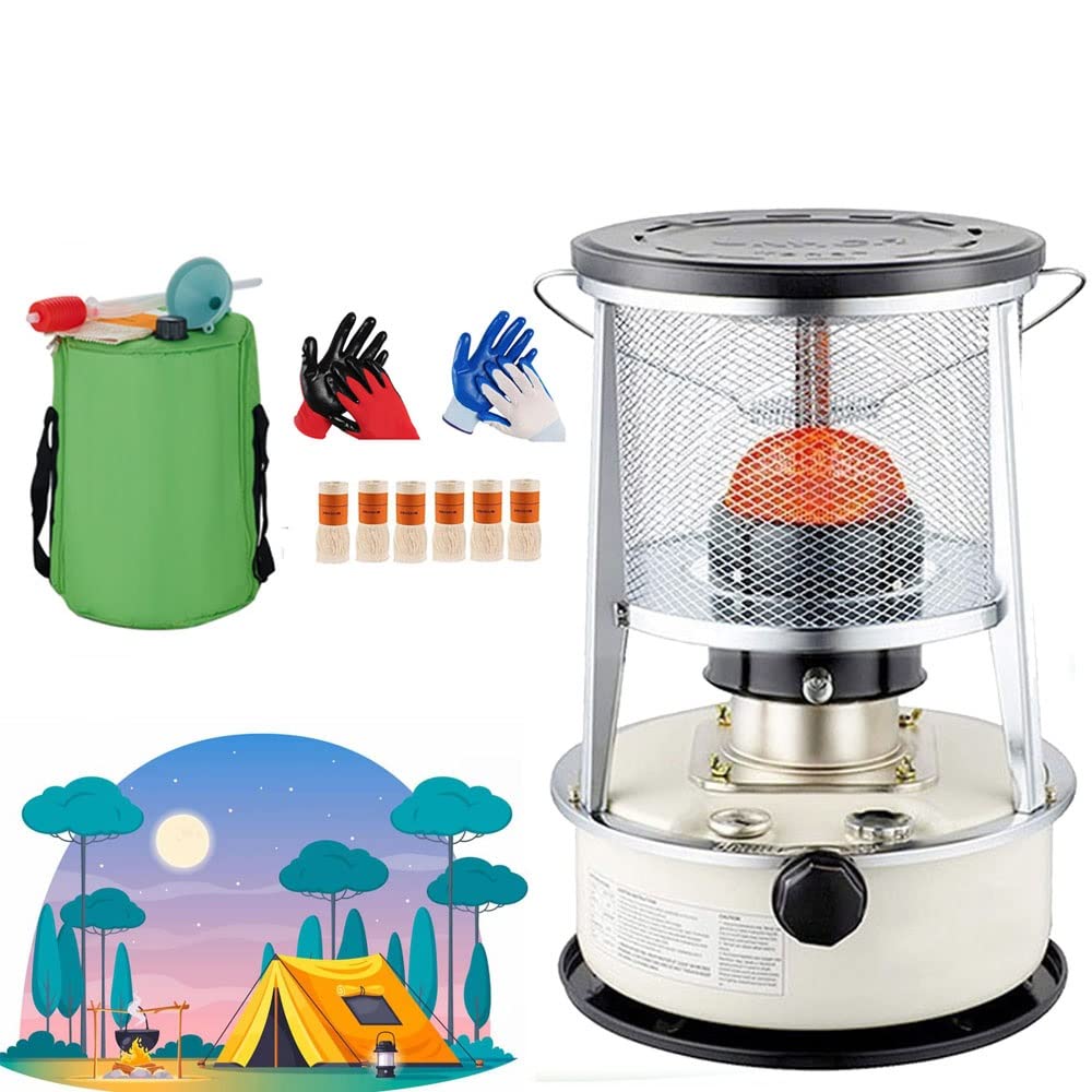 Ledpower Non Electric Kerosene Heater 9,000 Btu Adjustable Flame,  Lightweight Portable Steel Camping Stove/Onecolor/White-6L : Amazon.co.uk:  Sports u0026 Outdoors