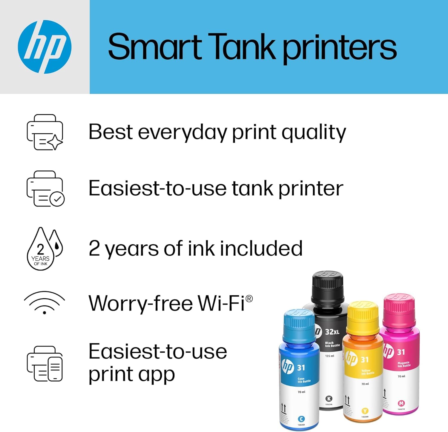 Smart Tank Impresora multifunción 7305, Impresión, escaneado, copia, AAD y Wi-Fi, AAD de 35 hojas Escanear a PDF Impresión a d