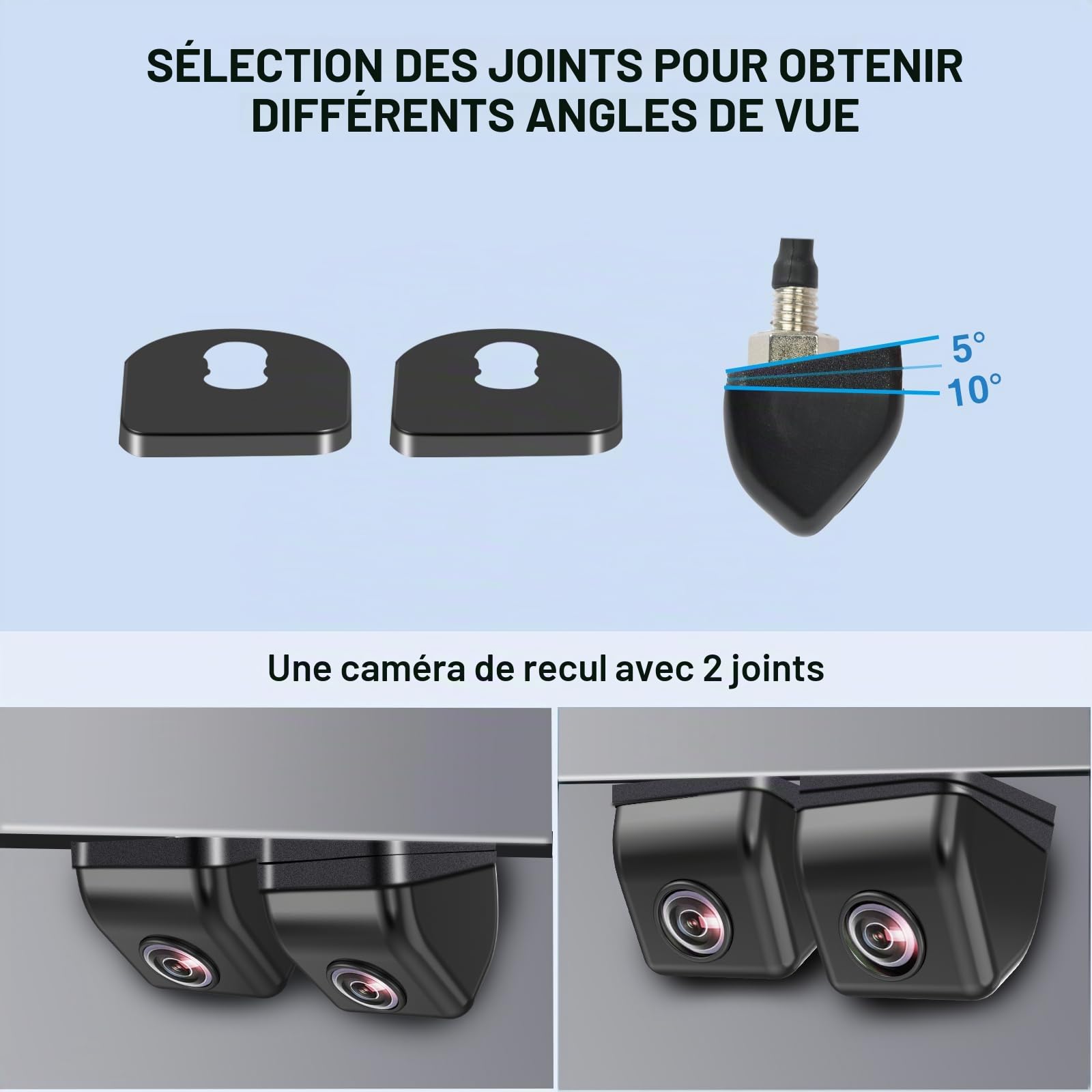 PARKVISION Caméra de recul pour voiture - Boîtier en métal robuste - 1080P HD - Caméra de recul grand angle 180° - Style OEM - Pour tous les types de véhicules avec 6 systèmes commutables