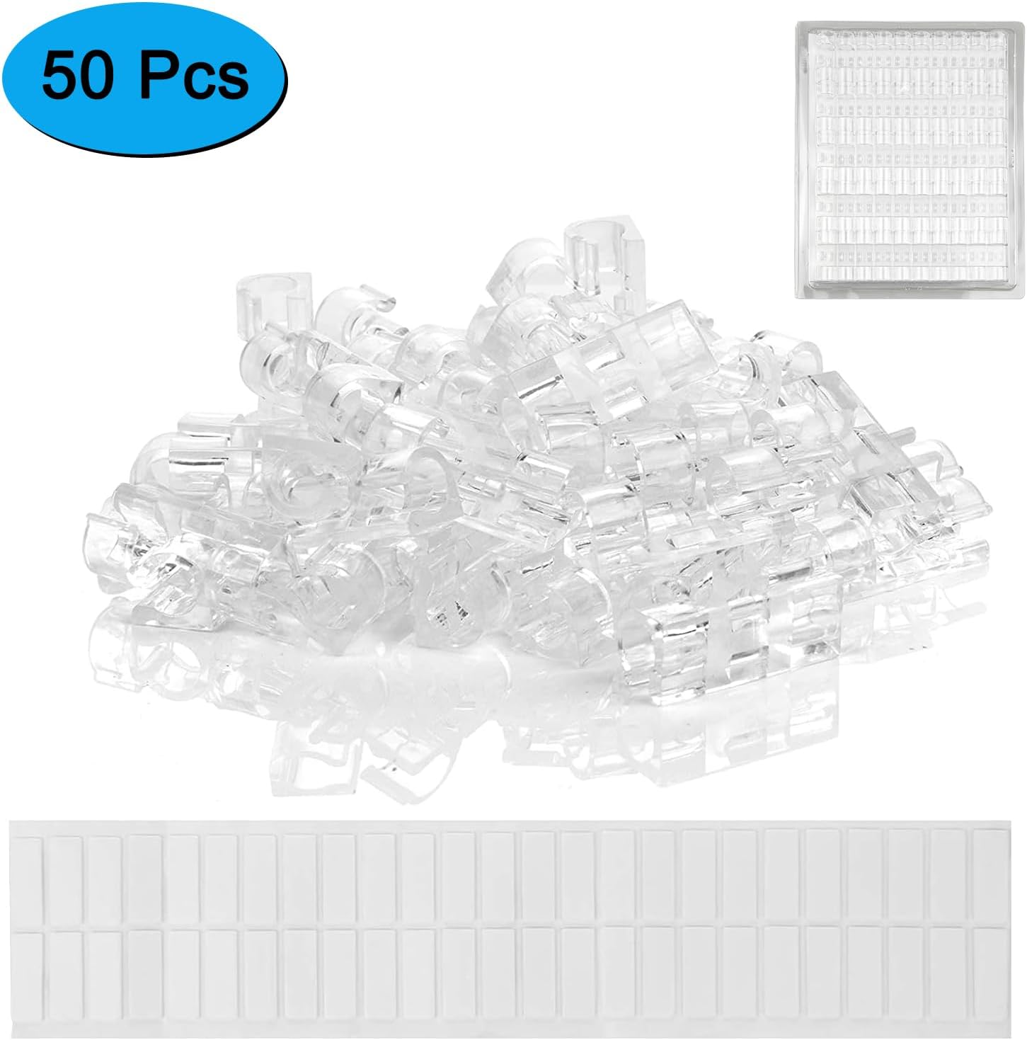 SOULWIT Clips Auto-adhésifs pour Câbles - Lot de 50 Organisateurs Durables pour Bureau et Maison - Image secondaire