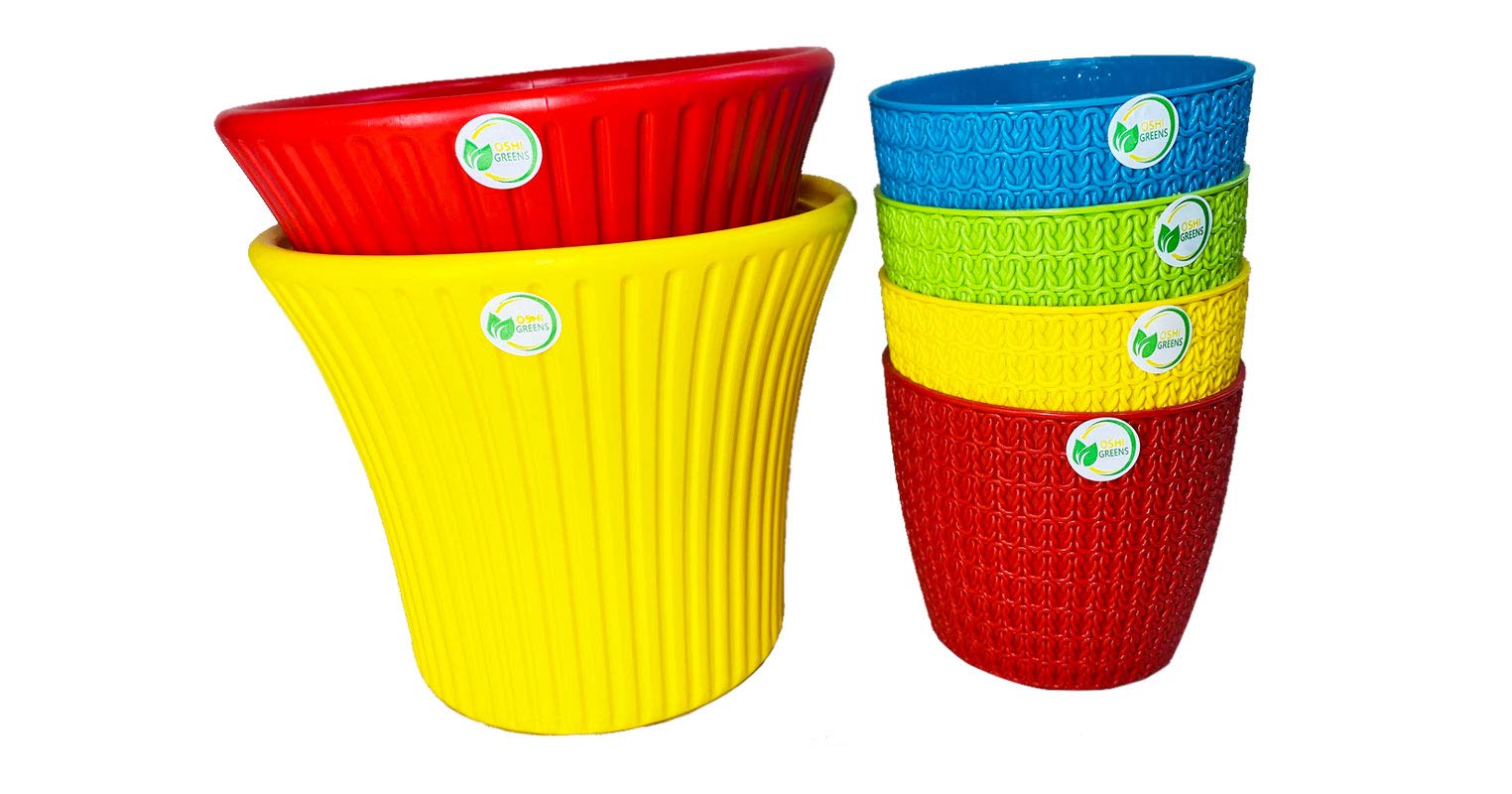OshiGreens 10 inches Round Flower pots for Indoor Office with Table top planters (Combo Pack) (B08KSCQ9B4) Amazon Price History, Amazon Price Tracker