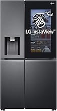LG GSXV91MCAE Frigorifero Americano Side by Side InstaView Total No Frost con Congelatore, 635 L, Dispenser Acqua e Ghiaccio UV Nano, Door Cooling, Linear Cooling - Frigo Smart con Wi-Fi e Freezer