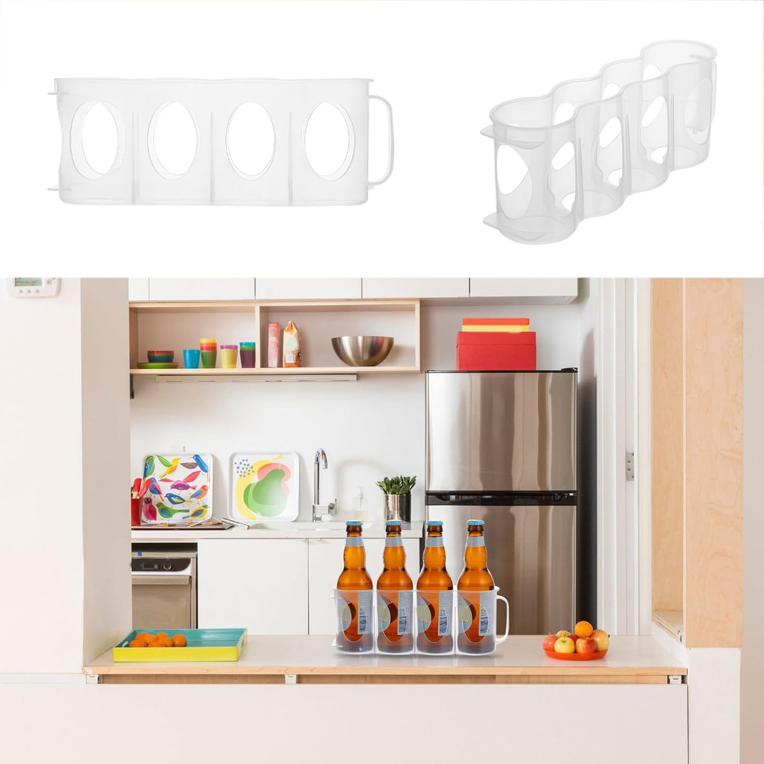 2pcs Bottle Organizer for Pantry Fridge Can Organizer Storage Container Refrigerator Preservation Box