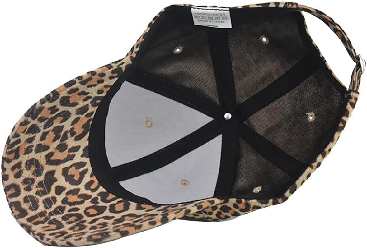 Foetest Adjustable Baseball Cap Leopard Print Hat Cotton Sunhat Headwear Outdoor Sports Cap - Image 4
