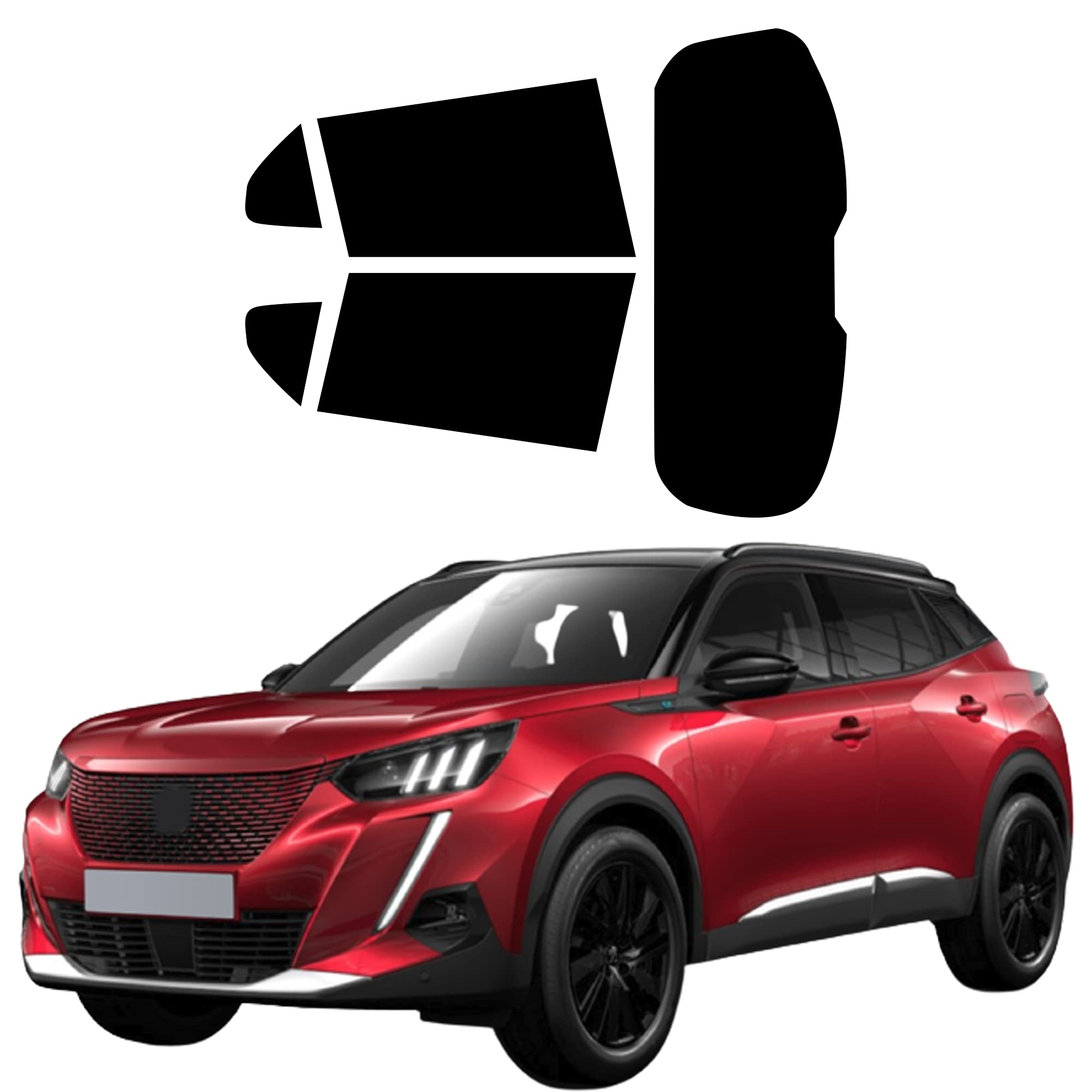 Generico Pellicole Oscuramento Vetri Auto Pre Tagliate a Misura Ricambio Compatibile con Peugeot. 2008 dal 2020 a Oggi LOLLOMOTO (20% Scura)