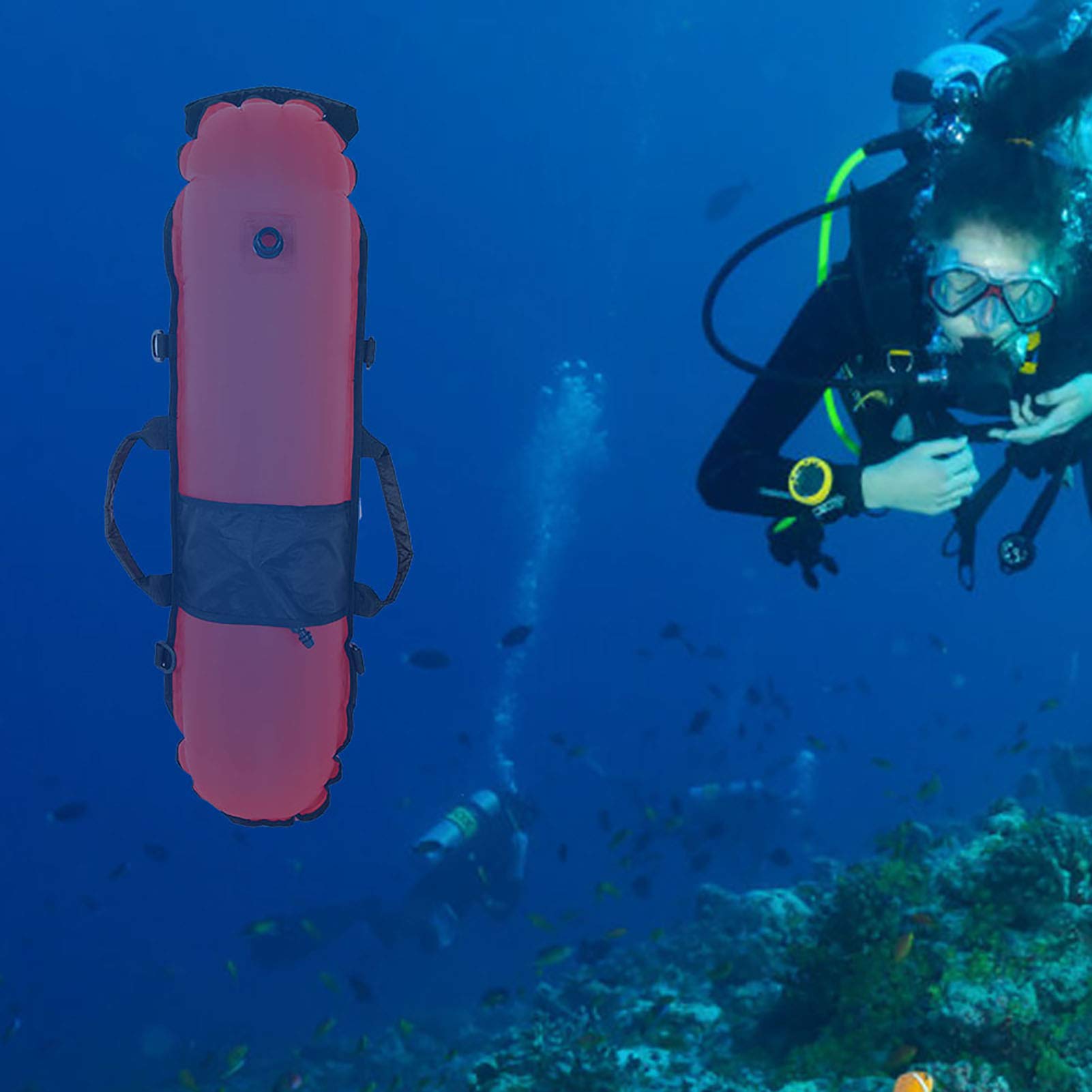 SWOQ Boa di gonfiaggio siluro, Nylon + TPU Pratico Pallone da Sub per Accessori subacquei per Immersioni