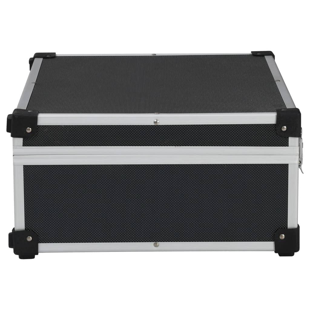 Maletín de Herramientas Aluminio Negro 46x33x16 cm,Organización y Almacenamiento de Herramientas,Cajas de Herramientas,2.99kg-91847