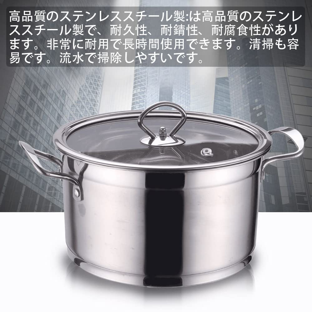 Amazon.co.jp: YURIBUG 両手鍋 24cm ダブルボトム ステンレス寸胴鍋 IH