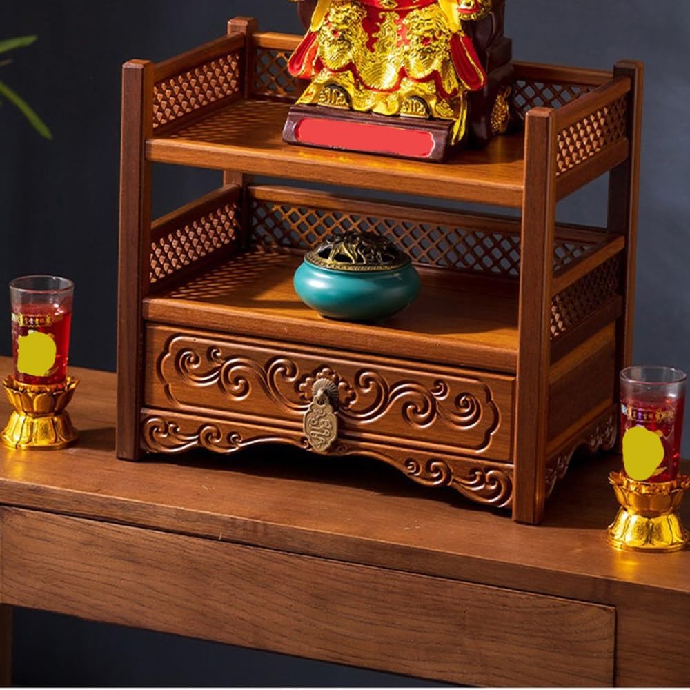 Tavola d'altare cinese Consolle da altare in legno scuro decorativo | Espositore(Grande)