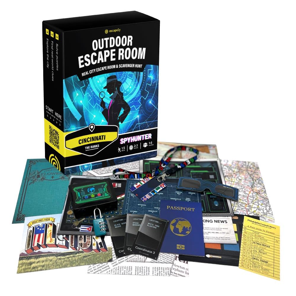 Escapely Outdoor Escape Room - Cincinnati - The Banks I Escape the City I Multi-Player Mystery Hunt I Adult & Family Interactive Puzzle Game for Your City