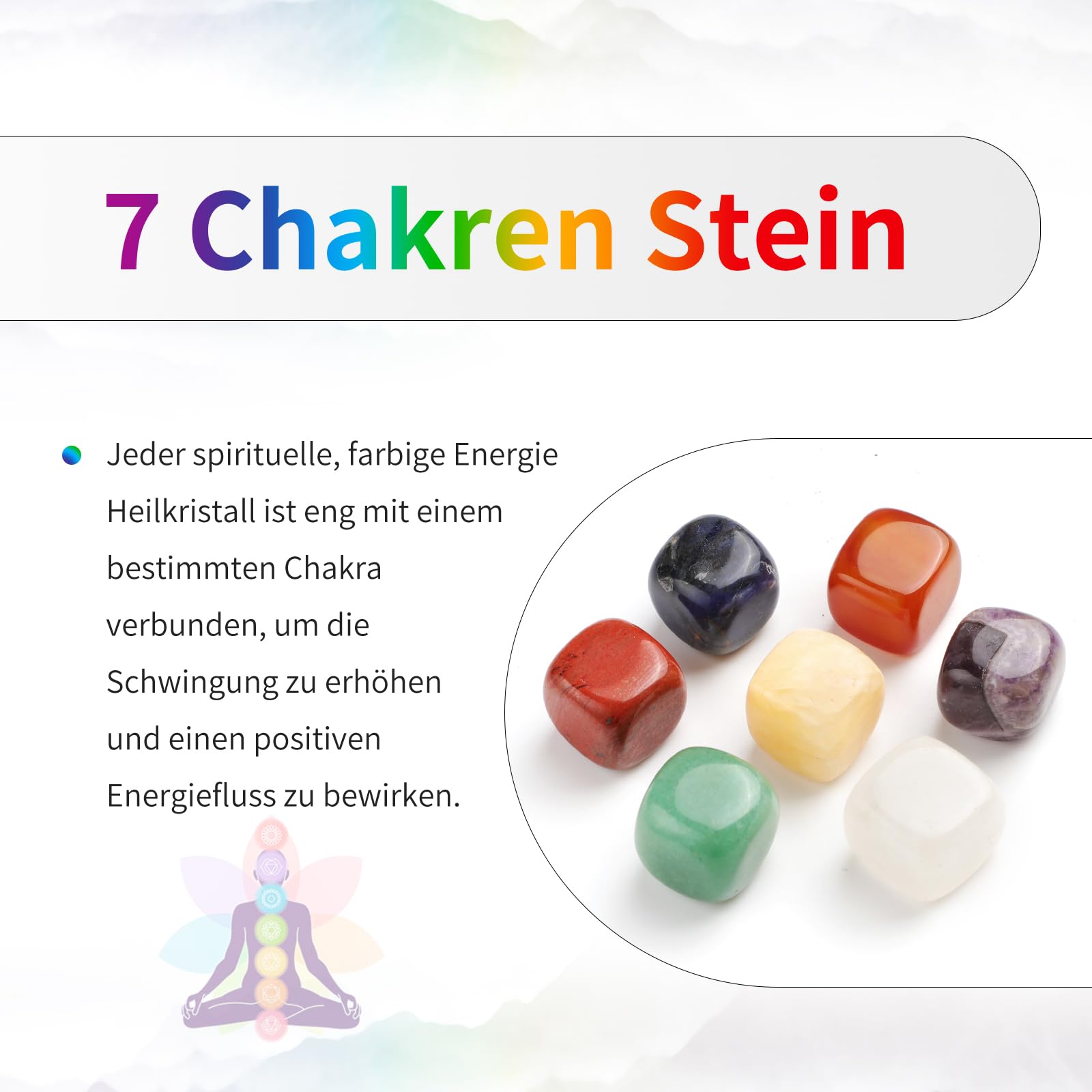 KYEYGWO 7 Chakren Stein Baum des Lebens Hängen Deko mit Chakra Symbole Trommelsteine Quaste, Kristall Wand Hängende Ornament Edelstein Traumfänger Haus Fensterdekoration