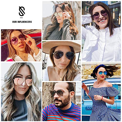 SOJOS Men's Women's Aviator Sunglasses, Classic Semi Metal Frame INSPIRATION SJ1106