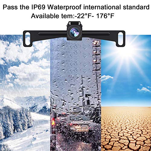 AMTIFO HD 1080P Digital Wireless Backup Camera System with 5'' Monitor for Cars,Pickups,Trucks,Small RVs,Campers,Rear/Front View,Guide Lines On/Off,IP69 Waterproof - Thumbnail 2