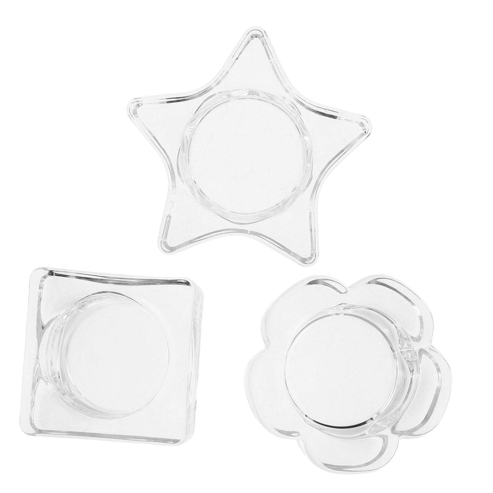 PACKOVE 3pezzi Piattino Per Unghie in Vetro Stella Per Miscelare in Gel Detergente Per Pennelli Per Liquidi Per Salone e Casa