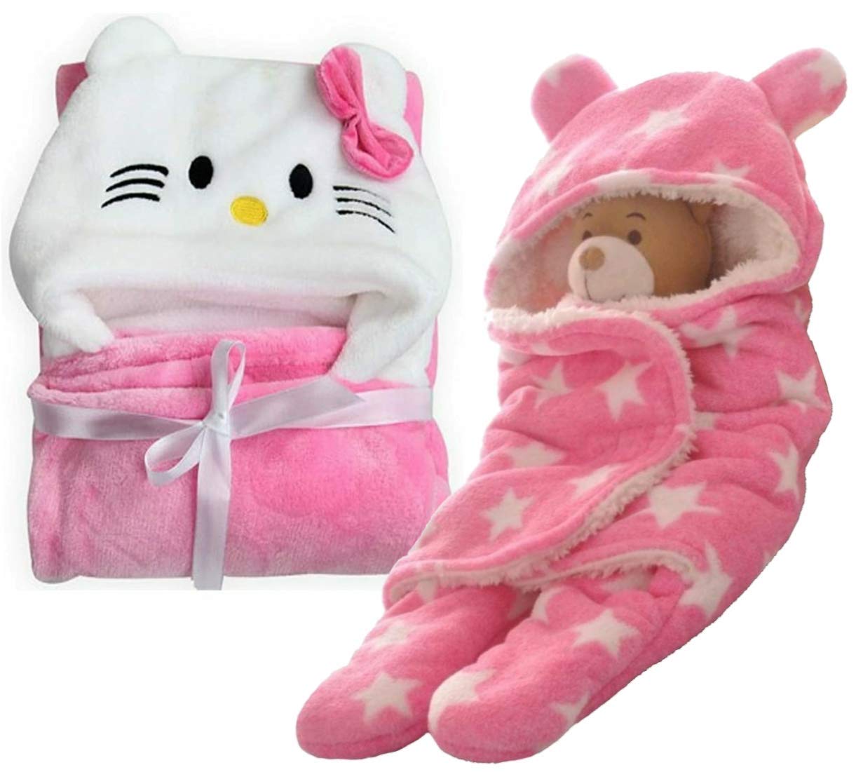 BRANDONN Baby Blankets New Born Combo Pack of Swaddle Wrapper Baby Blankets for Babies Cum Baby Sleeping Bag