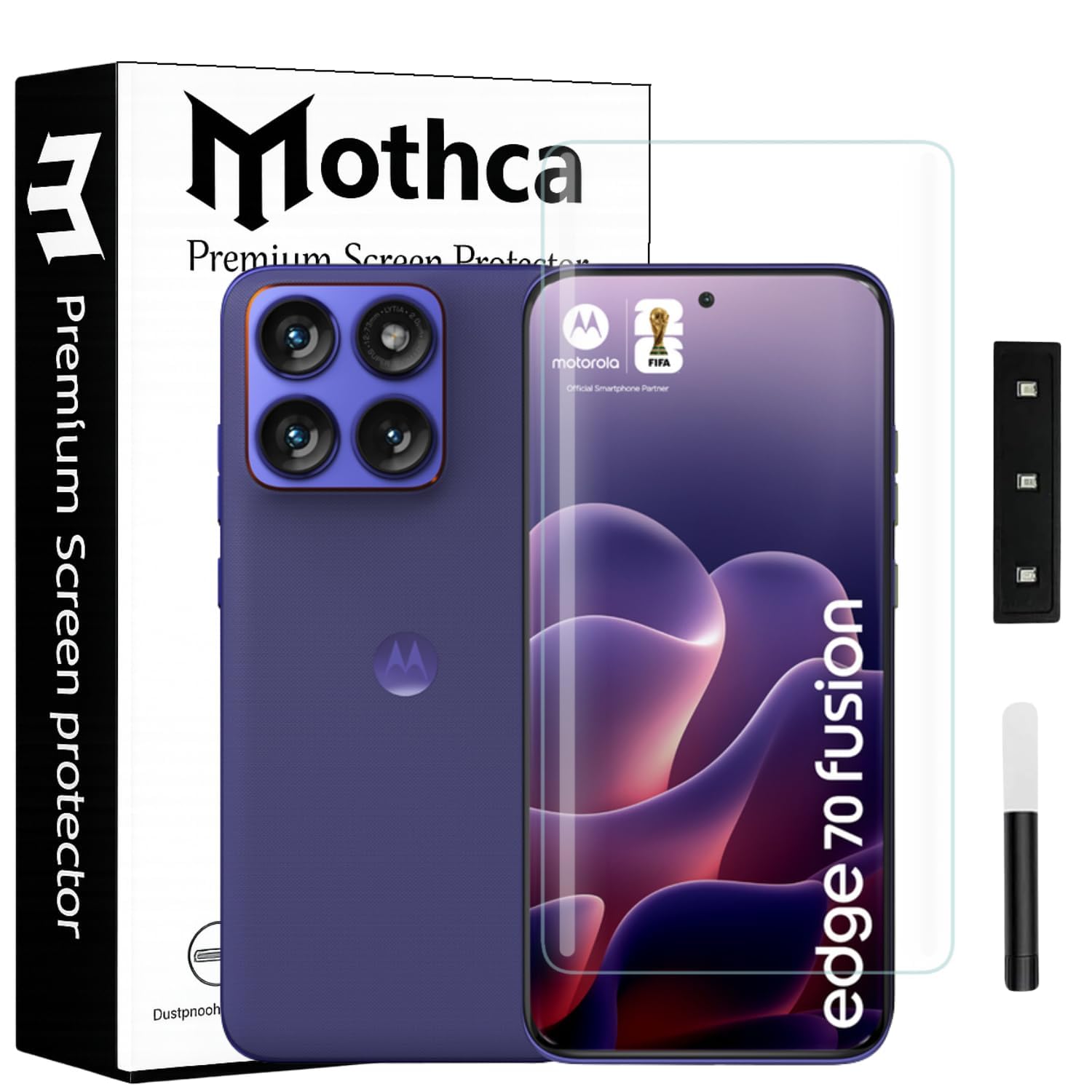 Mothca Curved UV Tempered Glass Screen Protector for Moto Edge 70 Fusion | HD Clear | Full Screen Coverage | Pack of 1-image-40