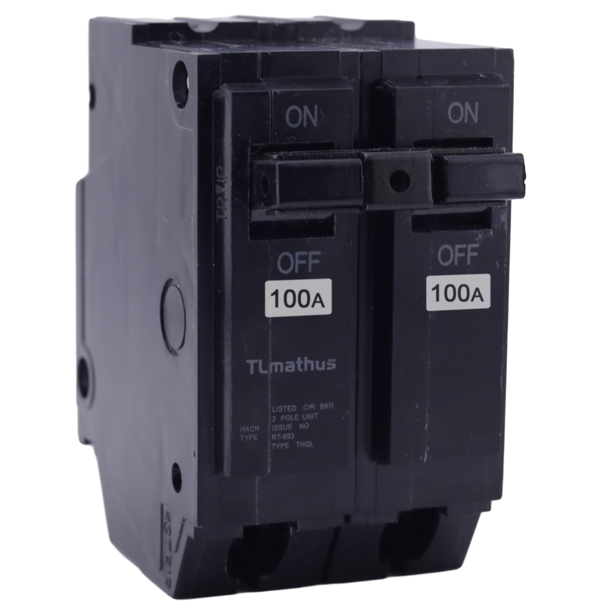 THQL21100 100 amp Breaker 2 Pole Plug-in Mount Standard Circuit Breaker Thermal Magnetic Protection, 10KA 120/240V, Compatible with GE Thick Series and Q-Line Series Load Centers