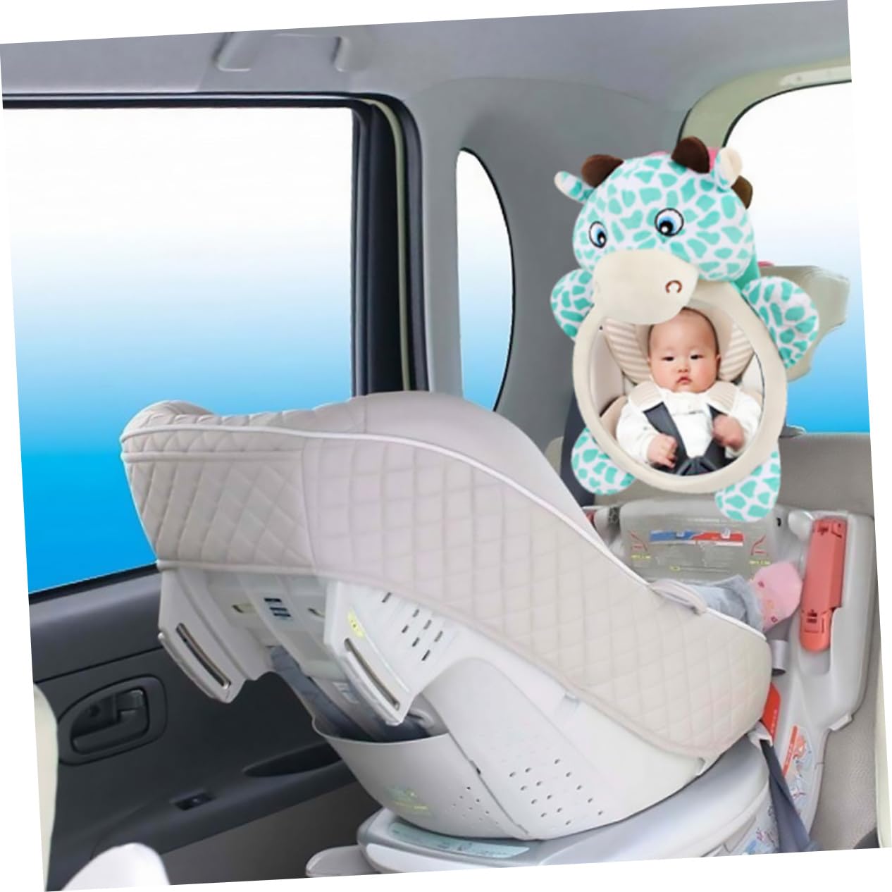 VICASKY 3pezzi Specchietto Retrovisore Per Specchio Di Sicurezza Per Auto Con Design Giraffa Facile Da Installare Osserva Tuo Durante Viaggio Accessorio Adorabile Per Genitori