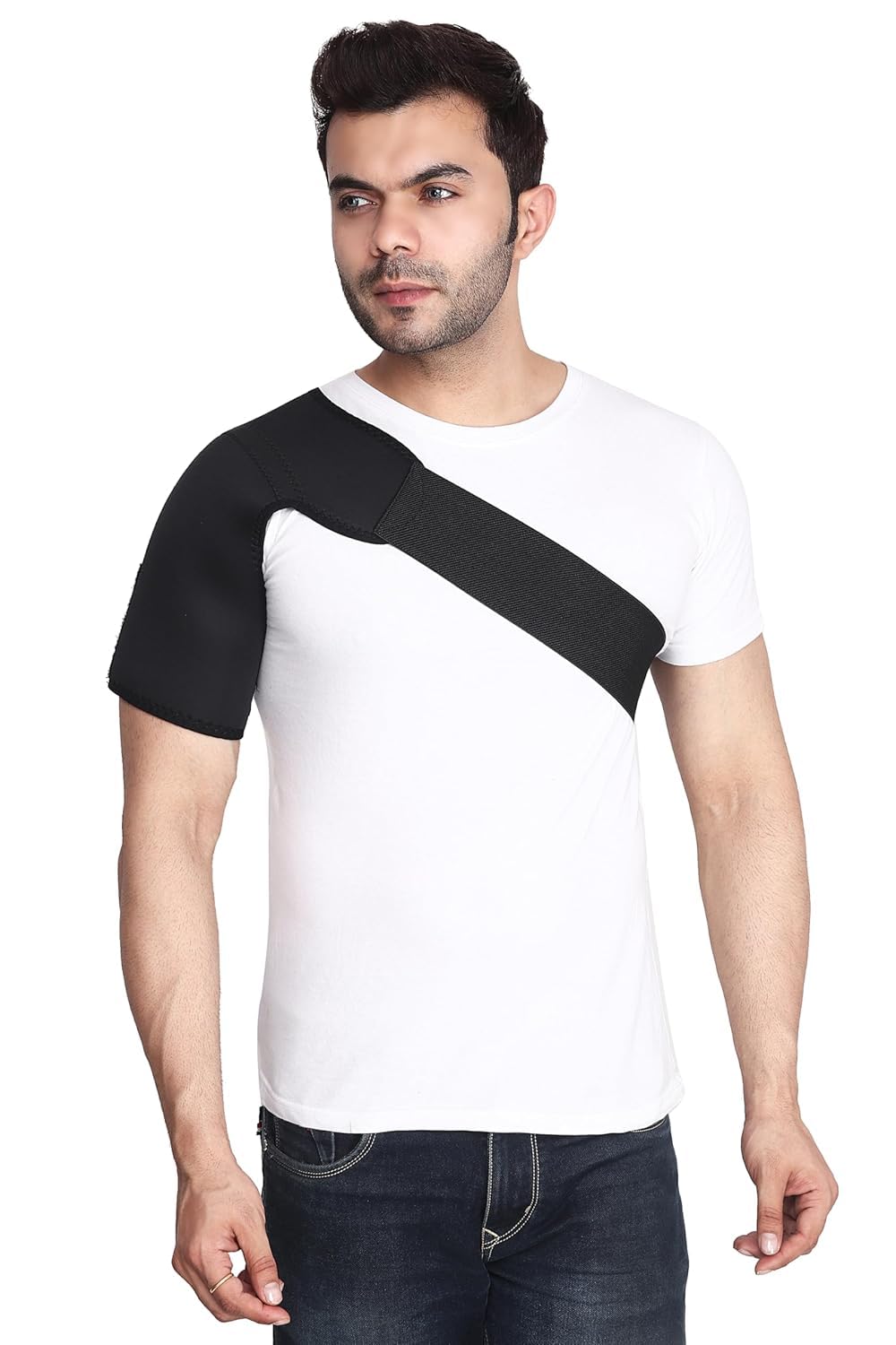 VINIGO Unisex Shoulder Support Wrap Left/Right With Adjustable Stretch Strap Wrap Belt For Rotator Cuff, Arthritis, Dislocated AC Joint, Labrum Tear, Shoulder Pain - Universal - Image 6 thumbnail