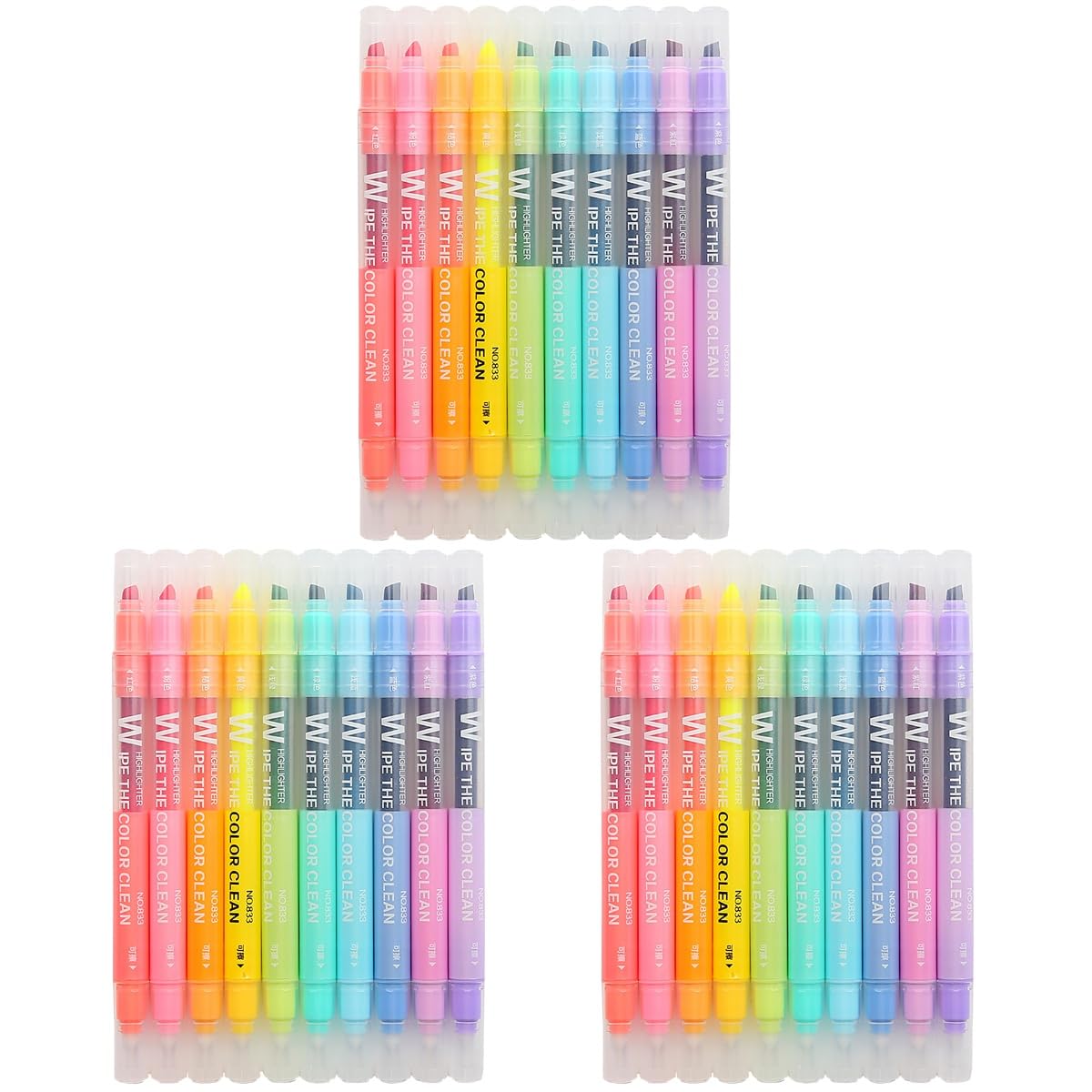 OSALADI 30stücke Erasable Double Ended Marker Pens Bunte Highlighter Für Studenten Für Notizen Unterstreichungen Und Farbcode Wasserbasierte Für Schule Und Büro