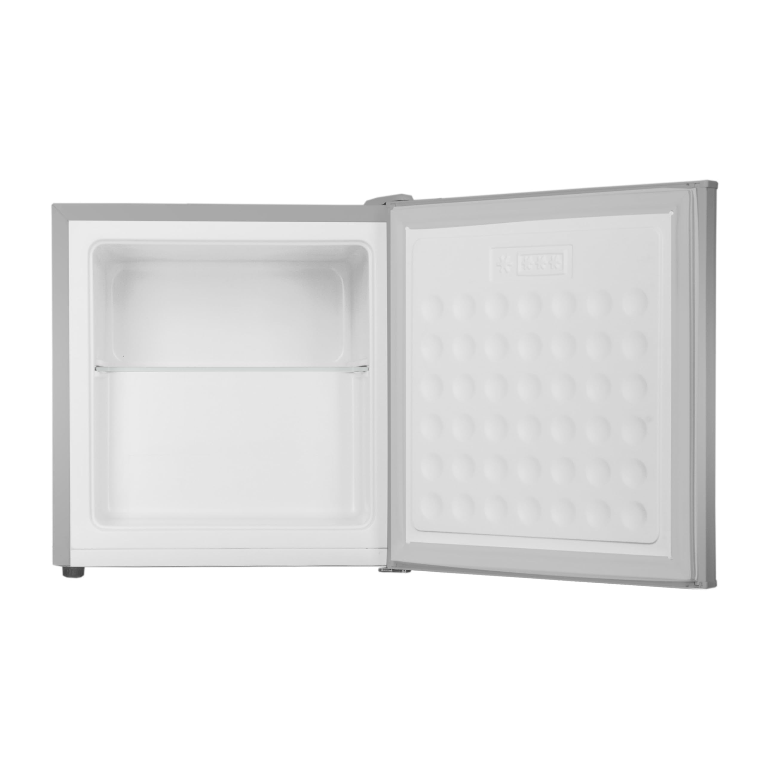 Amica Mini Gefrierschrank freistehend 50x48x44,5 cm 32L 4‑Sterne‑Gefrierfach mit Eiswürfelbehälter Freezer AGB 3010 E - Edelstahloptik