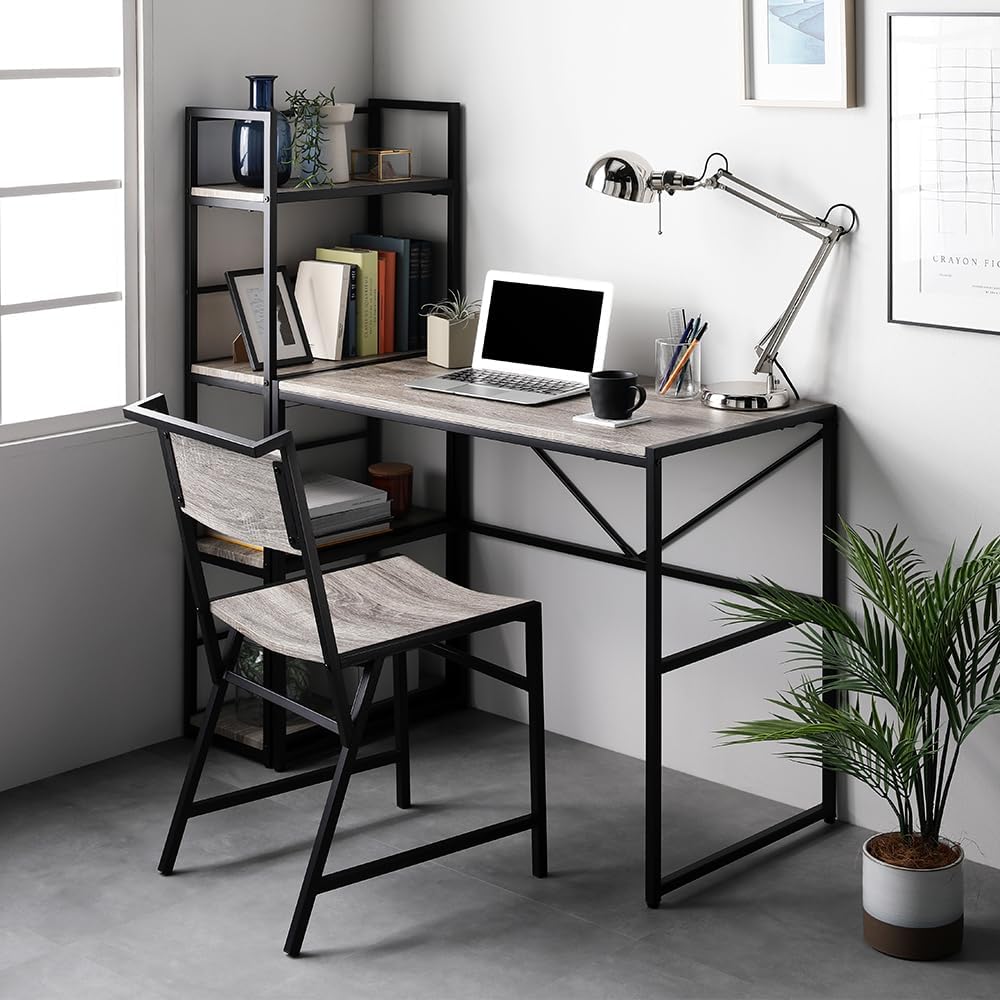 デスクセット 3点セット〔 デスク＋シェルフ＋チェア 〕ヴィンテージ 組立品 RASIK パソコンデスク チェア ラック付き 3点セット ヴィンテージ 幅