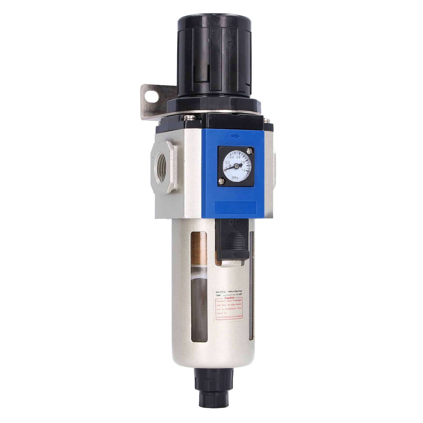 Respicefinem Compressed Air Filter Regulator Aluminum Alloy Air Compressors Pressure Regulating Filters Ideal For Air Compression Systems With Saving Space Preventing Interference (GFR400-15)