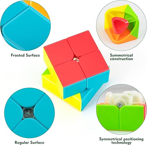 Miniatura 20 de Cubo magnético de velocidad 3 x 3 sin calcomanías, cubo de competencia profesional con 24 imanes fuertes, corte de esquina de 55°/35°, suave