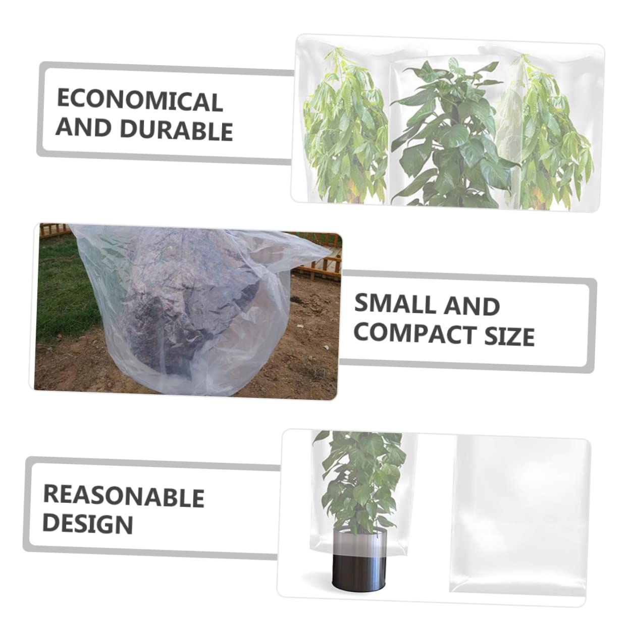 BESTonZON 5 Set Coperture per Piante Inverno Protezione Antigelo per E Arbusti Telo Trasparente per Riparare da Freddo 2 Pezzi*5
