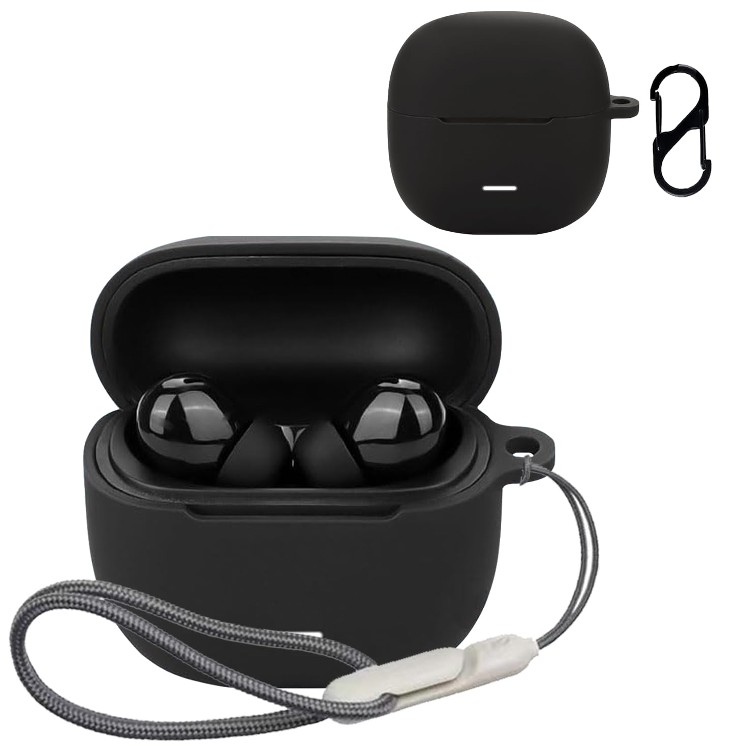For Xiaomi Redmi buds 6 Lite ケース カバー【JYJIEJIE】ワイヤレス イヤーホン 用 ケース シリコン 便利 旅行 軽量 保護カバー キズ防止 耐衝撃 防水 防塵 收納 全面保護 充電便利 防震 軽量小型 保護ケース Xiaomi Redmi buds 6 Lite 保護ケース (ブラック)